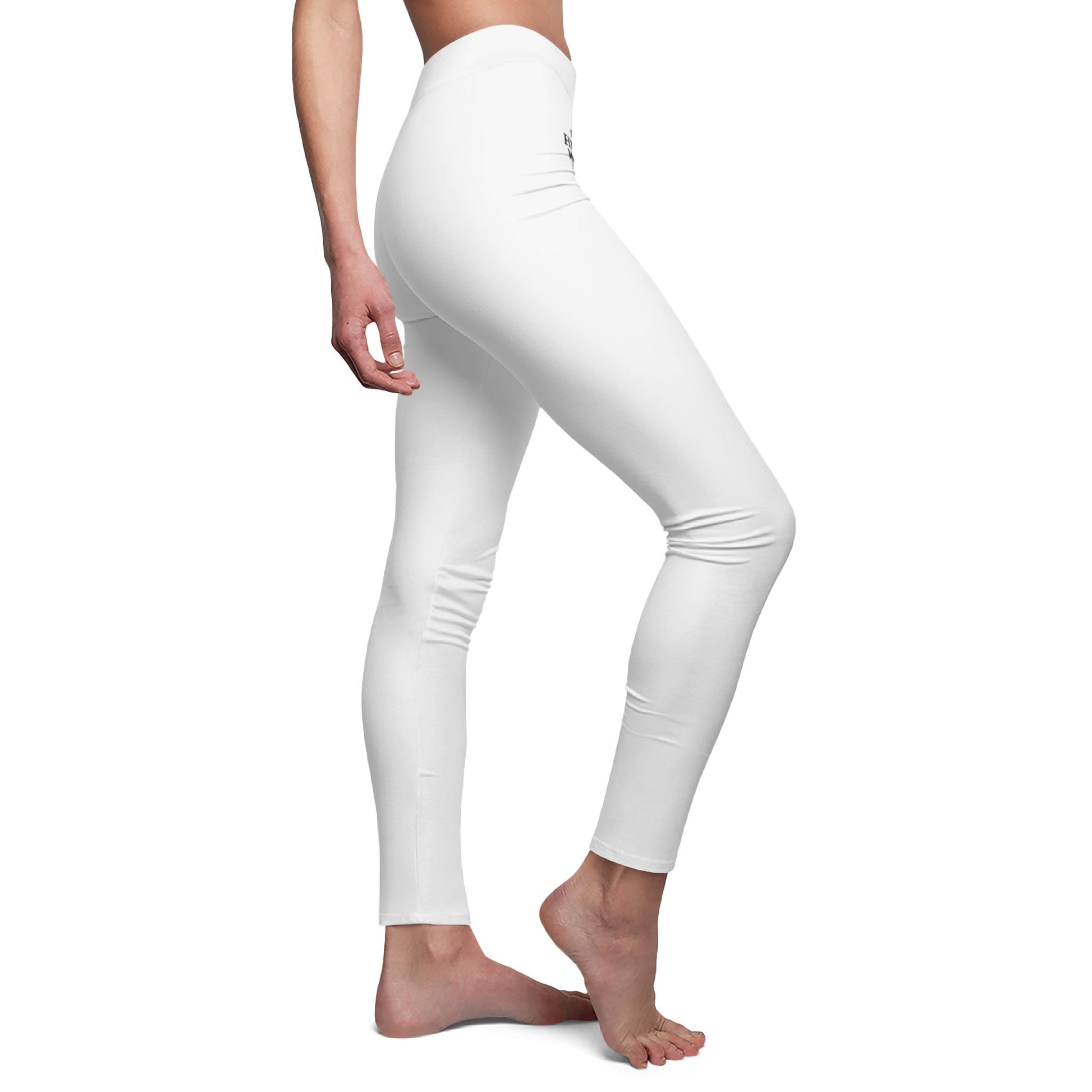 HEAVILY MEDITATED Spruch Lotusblume Schriftzug • YOGA MEDITATION Damen Leggins Weiß • Beste Leggings für Sport & Alltag - YOGA SANTA