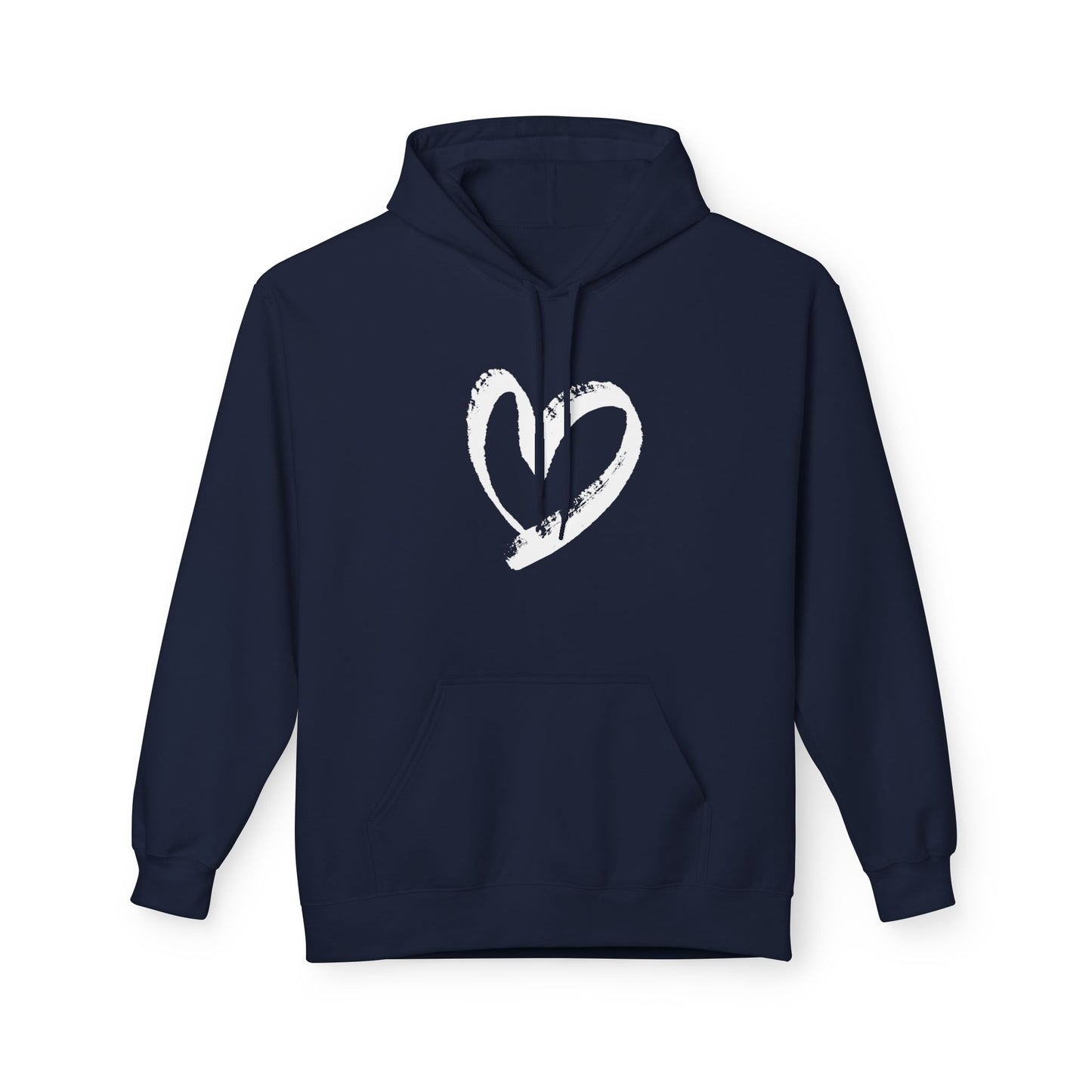 HERZ HERZCHEN HANDGEZEICHNETES DESIGN BILD MOTIV • Fleece Fitness Hoodie für Damen & Herren Kuschelpullover • Baumwolle 🌿