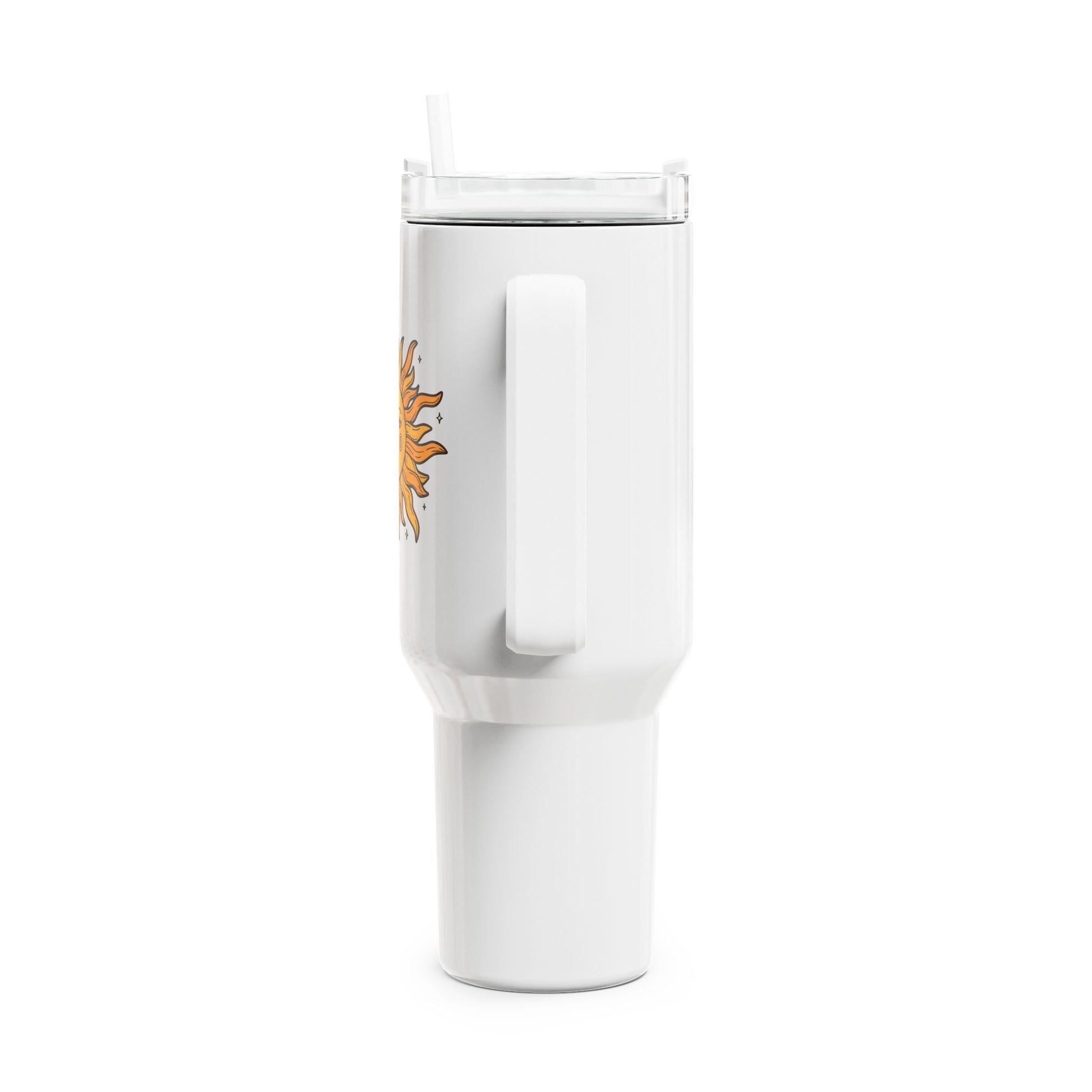 SONNE RETRO MOTIV VINTAGE STYLE • Tumbler mit Henkel & Strohhalm • XXL Reisebecher 1,2L - YOGA SANTA