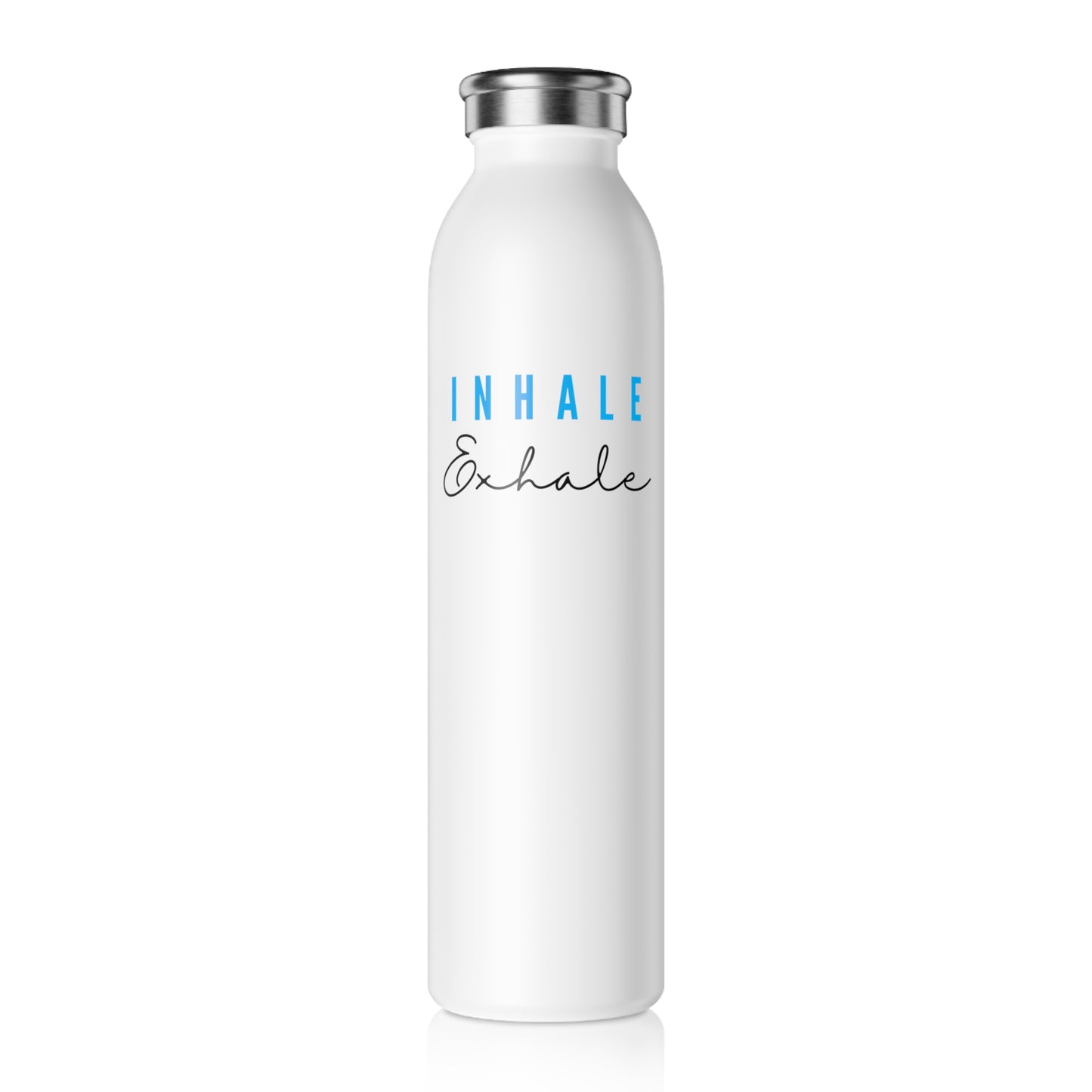 INHALE EXHALE • SPRUCH YOGA FITNESS • Edelstahl Thermosflasche SLIM • 600 ml