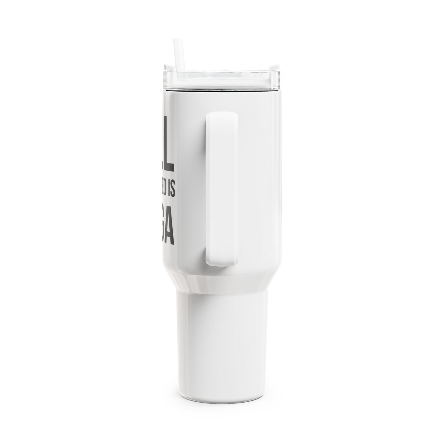 ALL YOU NEED IS YOGA • Tumbler mit Henkel & Strohhalm • XXL Reisebecher 1,2L