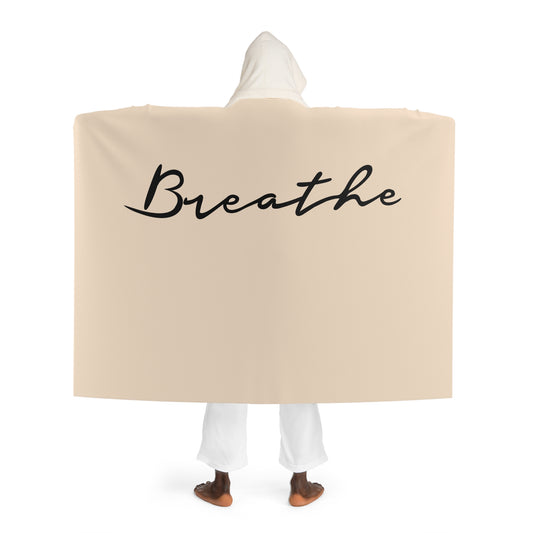 BREAHTE YOGA DECKE • Kapuzen Kuscheldecke Beige Creme • Wohndecke Sherpa 130cm x 180cm