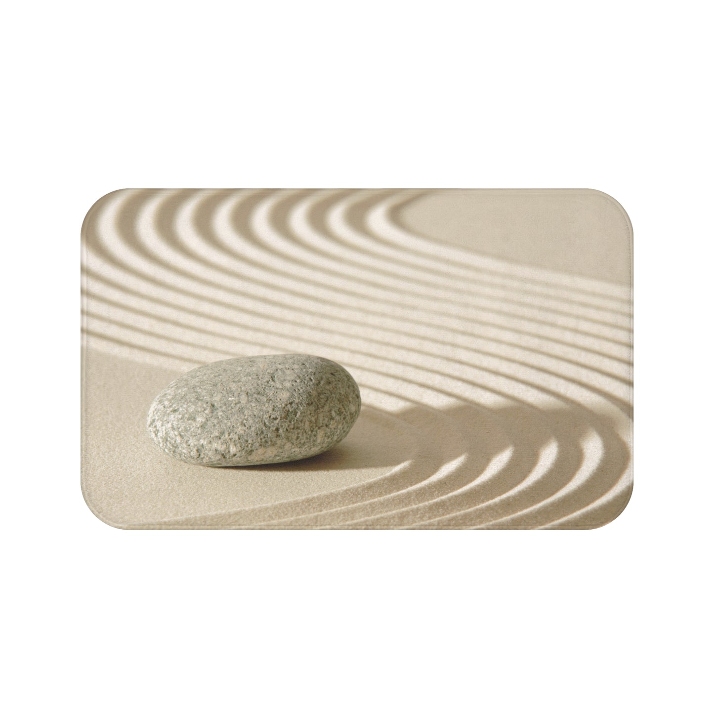 ZEN GARTEN SANDSTRAND OPTIK • Badvorleger / Fussmatte / Badteppich EXTRA Weich • 53 x 86 cm