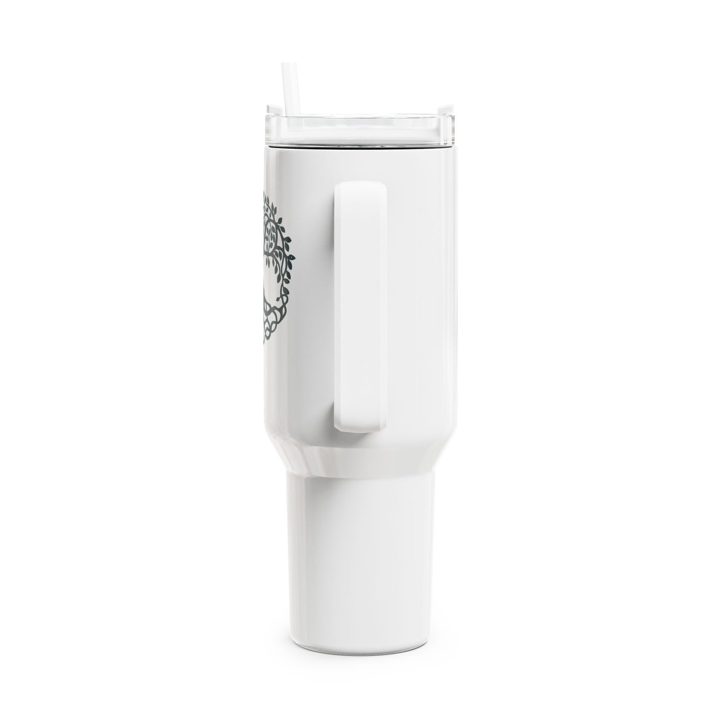 BAUM DES LEBENS ZEICHNUNG ÄSTHETISCH • Tumbler mit Henkel & Strohhalm • XXL Reisebecher 1,2L - YOGA SANTA