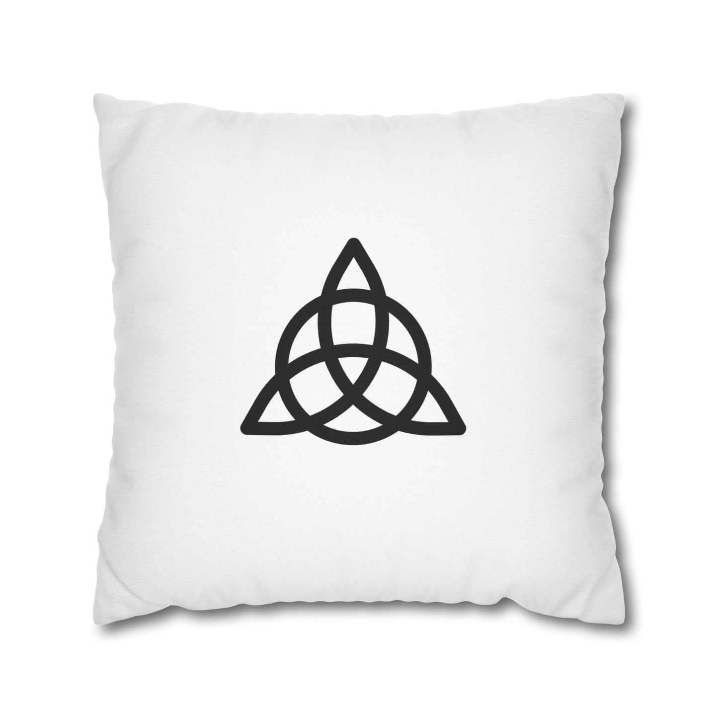 TRIQUETRA KELTISCHER KNOTEN • WIKINGER • Deko Kissenbezug Quadratisch Weiß