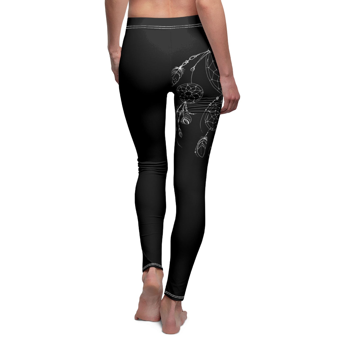 TRAUMFÄNGER VOGELFEDERN INDIANER ZEICHNUNG ÄSTHETISCH •  BOHO STYLE - Hippie Damen Leggins Schwarz • Beste Leggings für Sport & Alltag