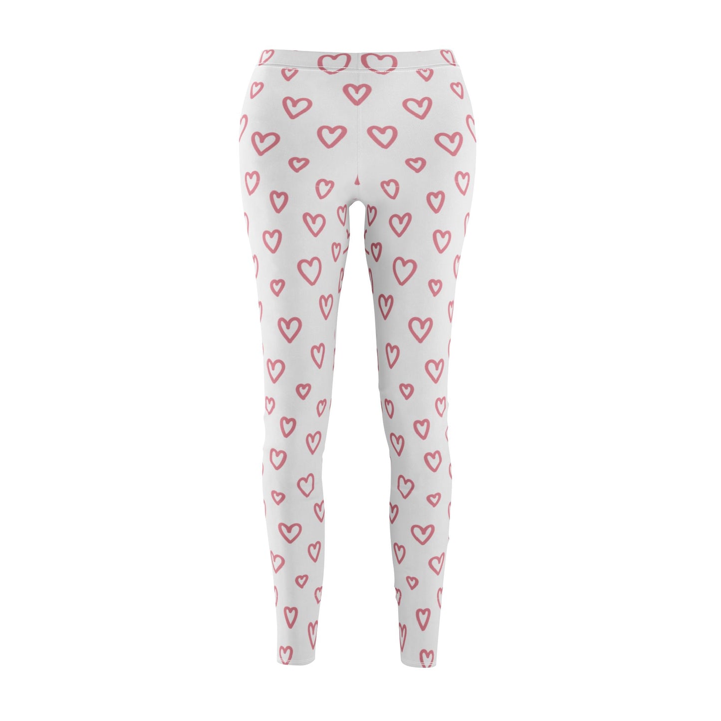Herz Print Leggings mit Herzchen Bild • Extravagante Damen Leggins Schwarz • Beste Leggings für Sport & Freizeit
