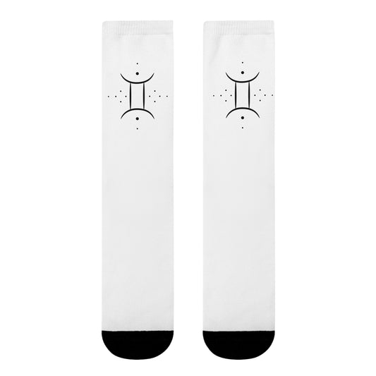 ZWILLINGE GEMINI STERNZEICHEN SYMBOL Sternenbild Tierkreiszeichen • Spirituelle Crew Socken Weiß mit Motiv • Geburtstagsgeschenkidee