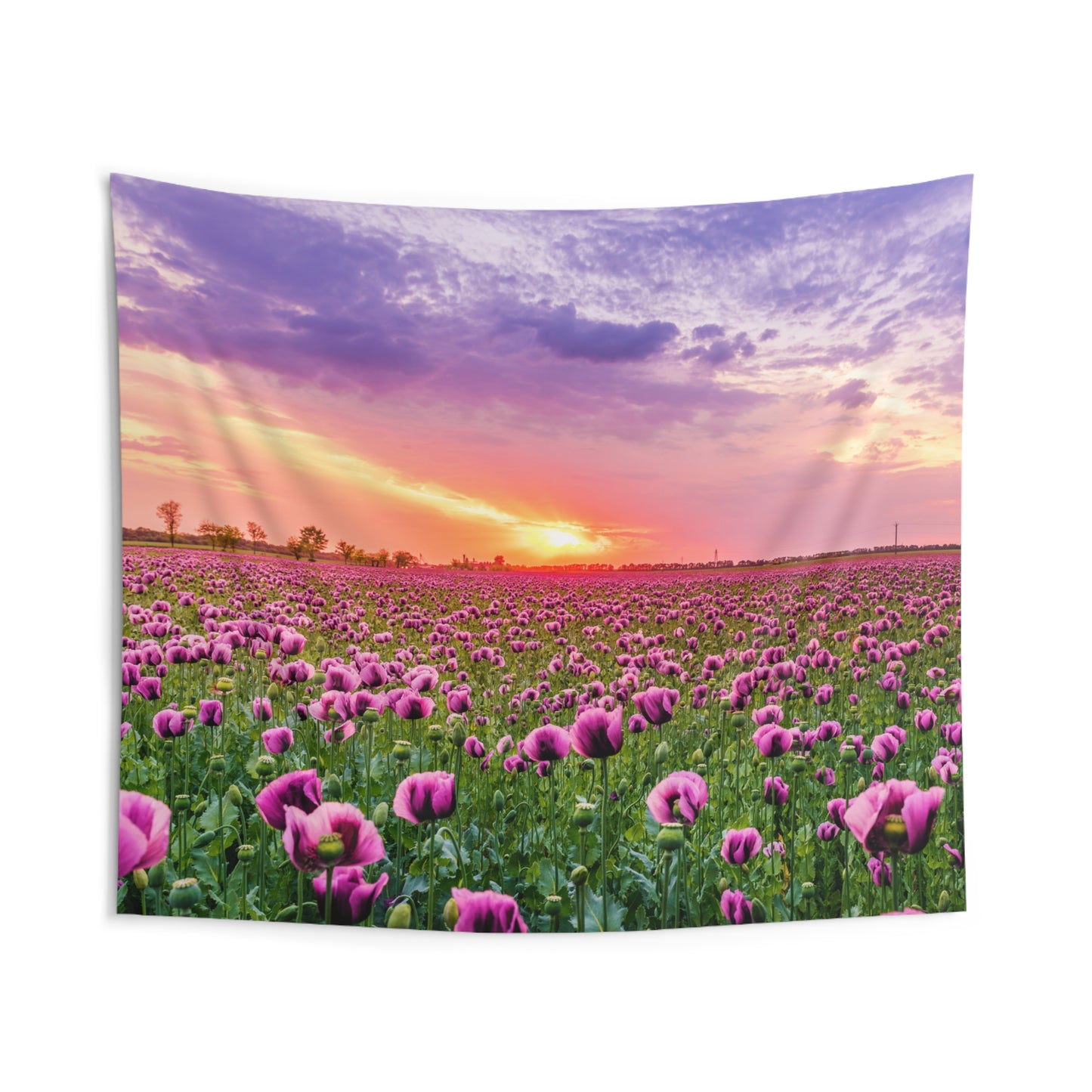 BLUMENWIESE LILA BLÜTEN • Urlaubsmotiv • Wandtuch • Wandttepich • Wanddekor in v. Größen bis XXL