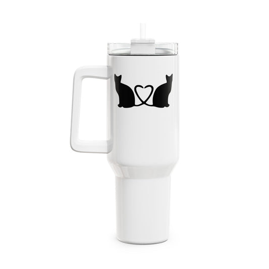 KATZEN LIEBE KÄTZCHEN KITTY CAT VERLIEBT • Tumbler mit Henkel & Strohhalm • XXL Reisebecher 1,2L