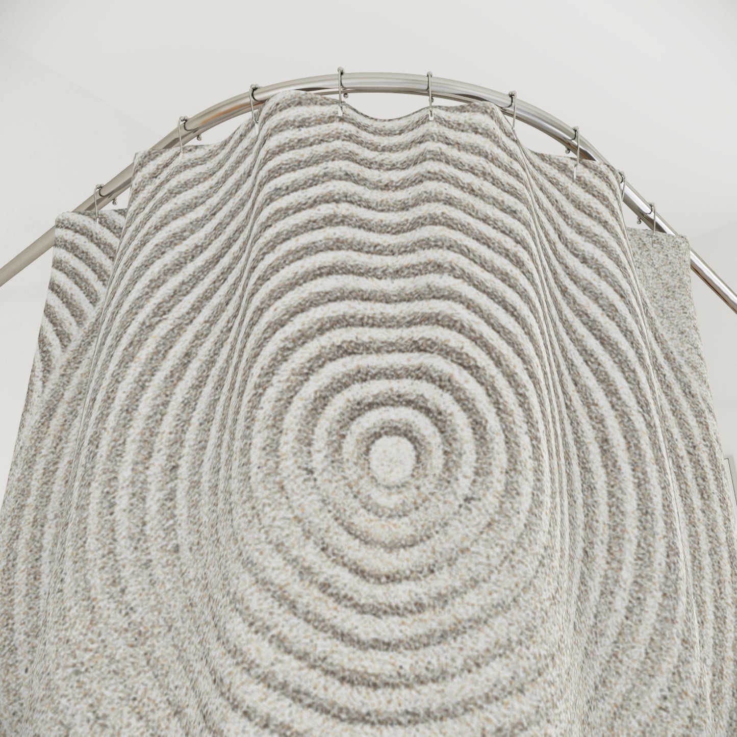ZEN GARDEN • Hochwertiger, Schöner Duschvorhang 180x200 cm CremeWeiss