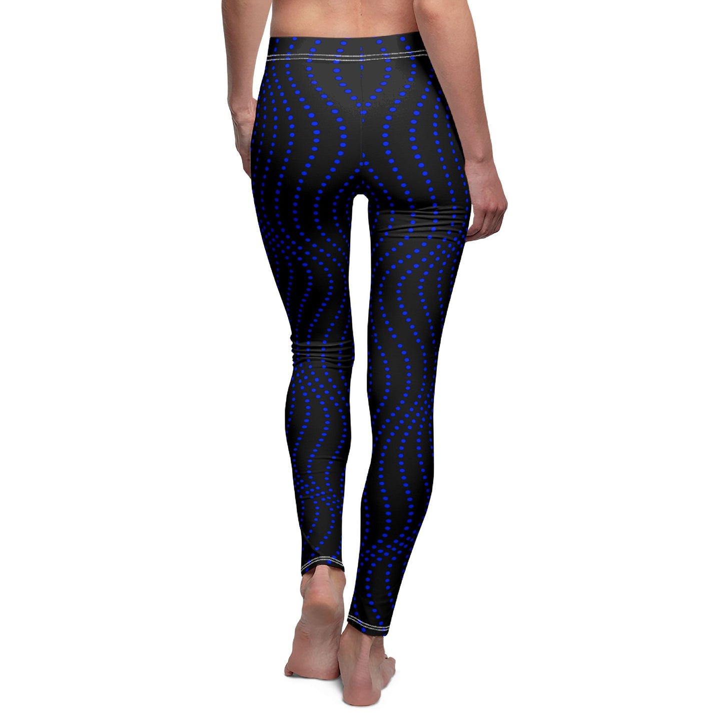 BLAUE PUNKTE AUF SCHWARZER LEGGINGS • Beste Leggins für Sport & Freizeit