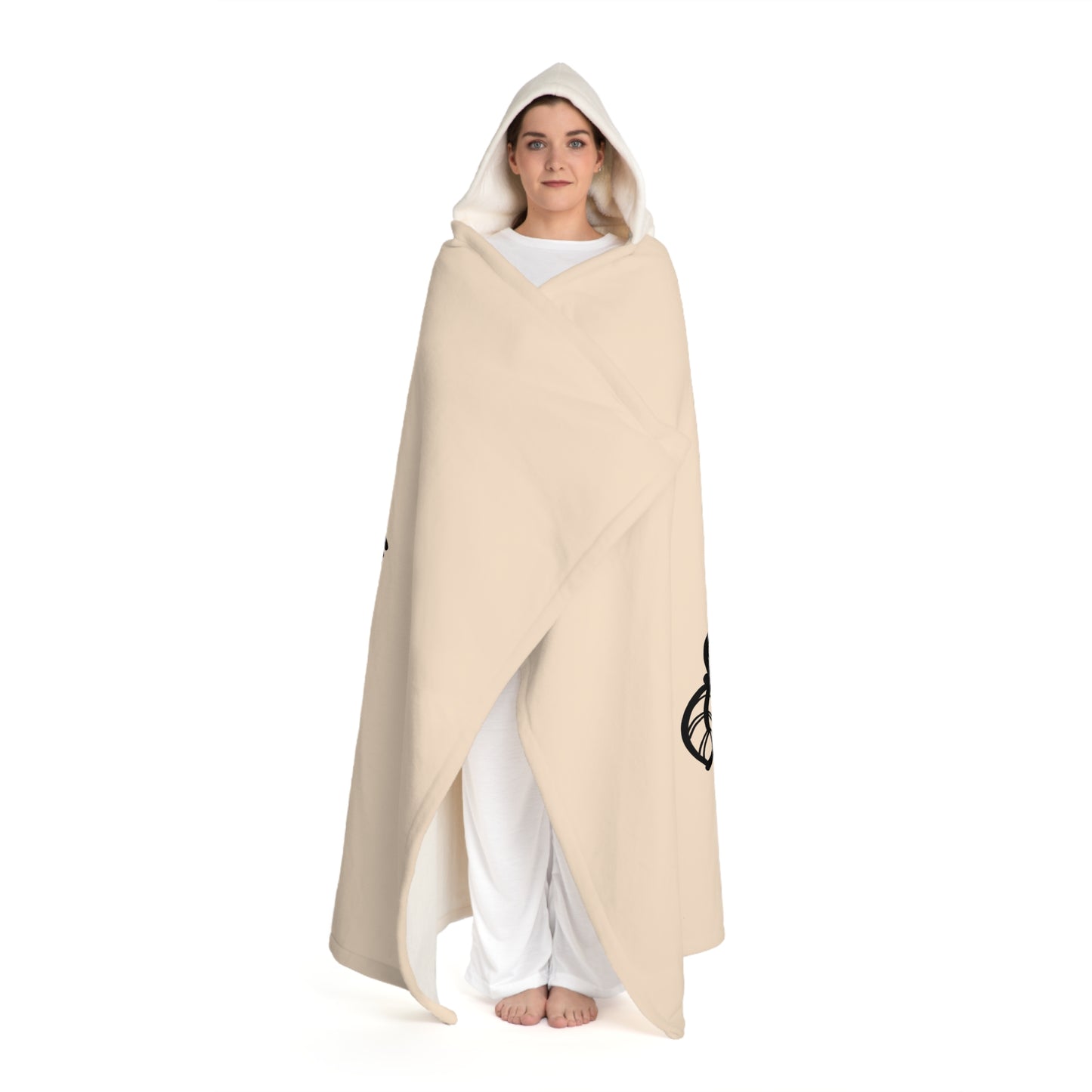 TRAUMFÄNGER INDIANER MOTIV UREINWOHNER TRIBE • Kapuzen Kuscheldecke Beige Creme • Wohndecke Sherpa 130cm x 180cm