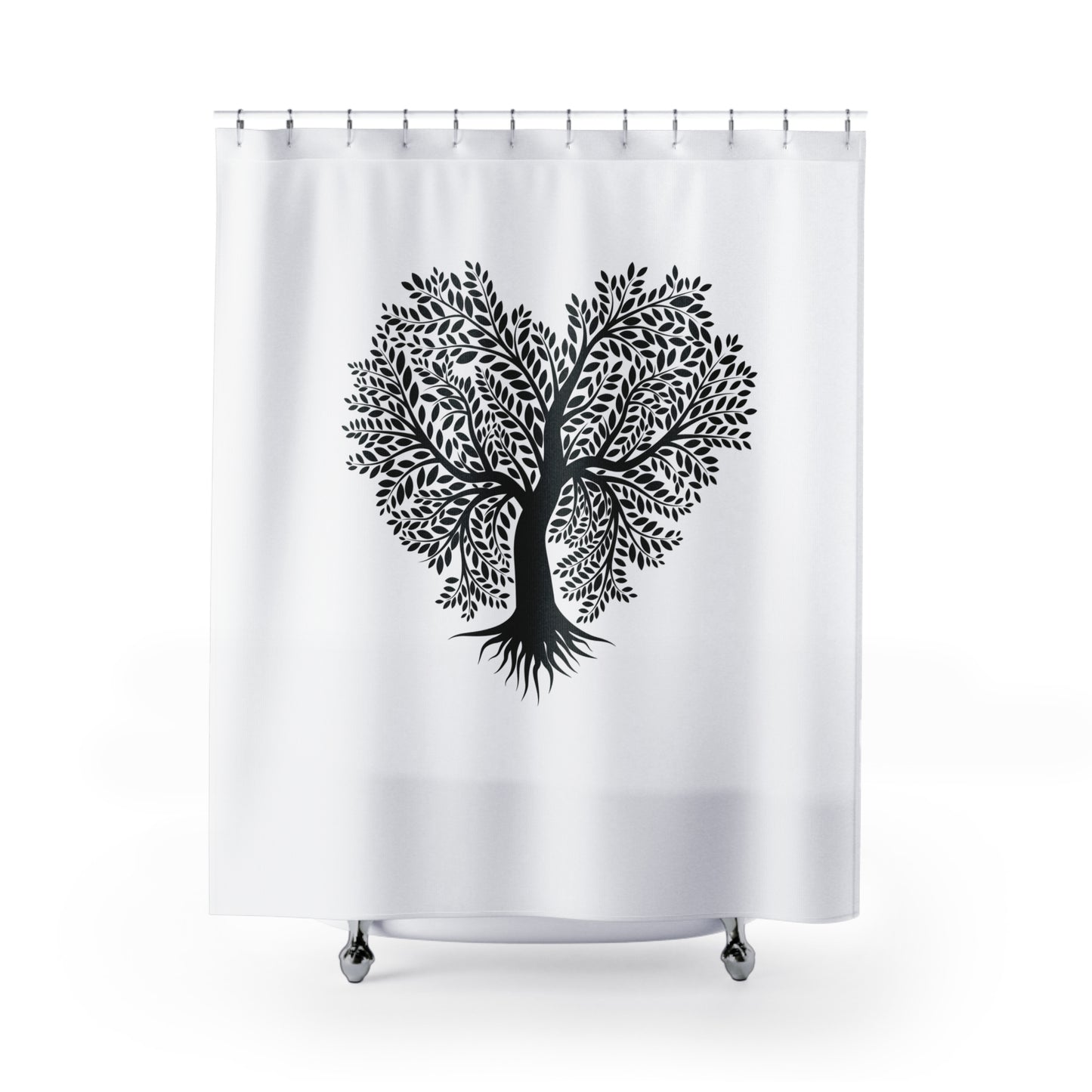 HERZ BAUM NATURLIEBHABER NATURMOTIV • Duschvorhang 180x200 cm Weiss