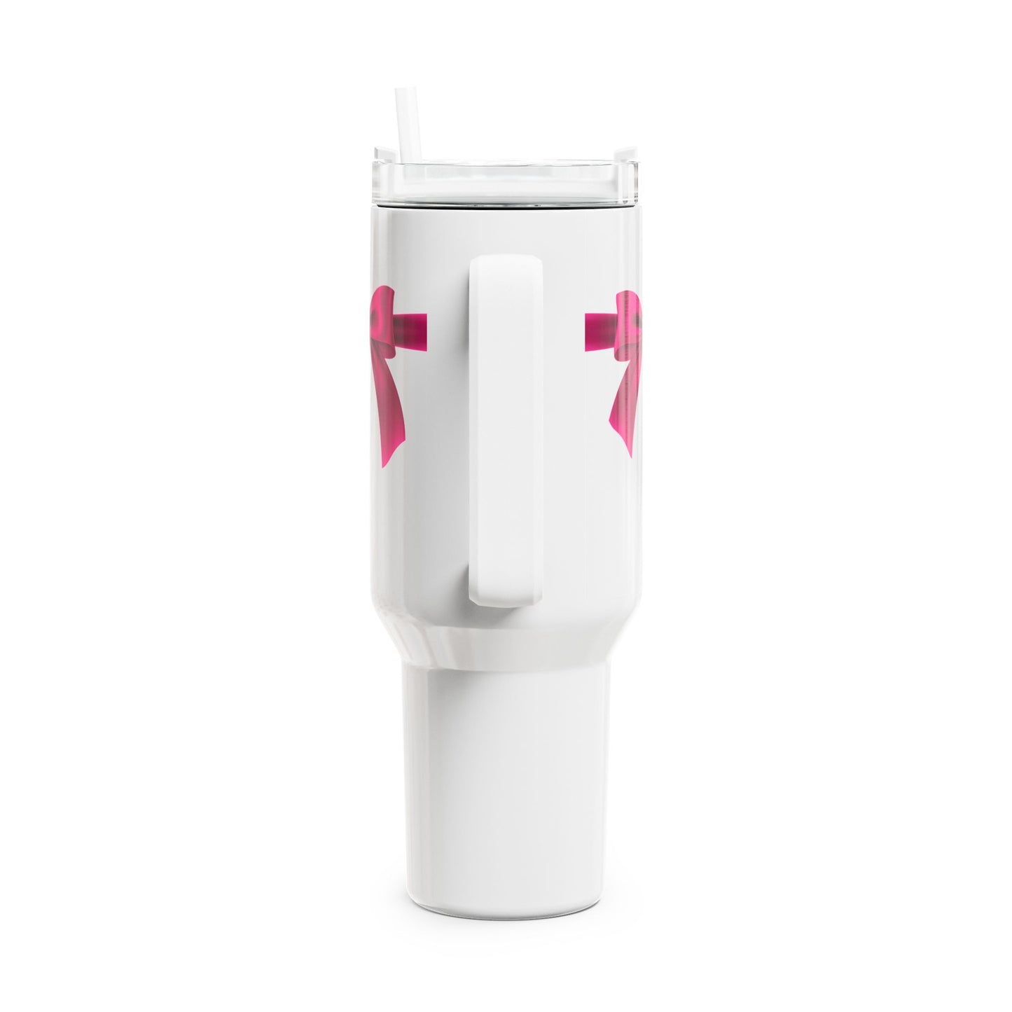 SCHLEIFE GESCHENKSCHLEIFE PINK - Lustig Witzige Geschenkidee Humor • Tumbler mit Henkel & Strohhalm • XXL Reisebecher 1,2L