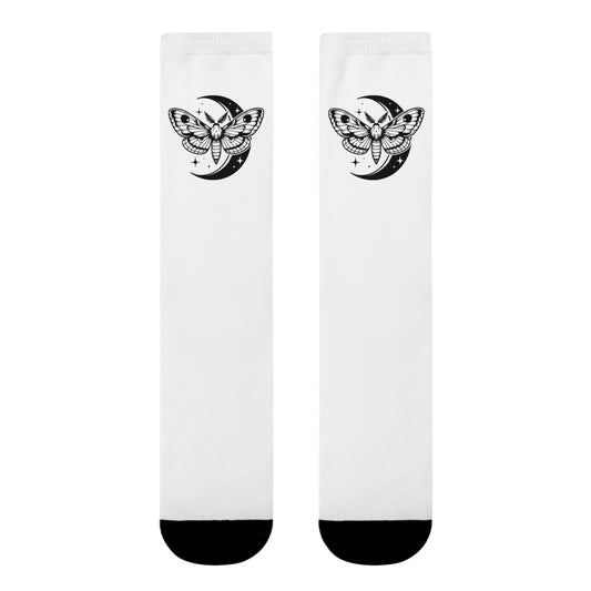 MOND MOTTE STERNE • HAPPY SOCKS Crew Socken Weiß mit Motiv