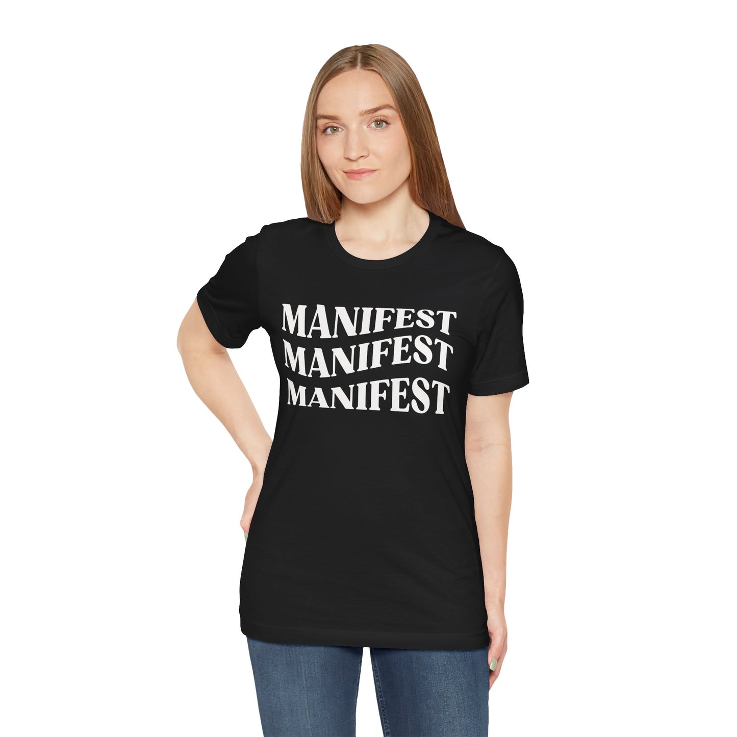 MANIFEST MANIFEST MANIFEST • Positive Affirmation YOGA SPRUCH • Meditation Motivation • T-shirt Damen & Herren • Baumwolle 🌿