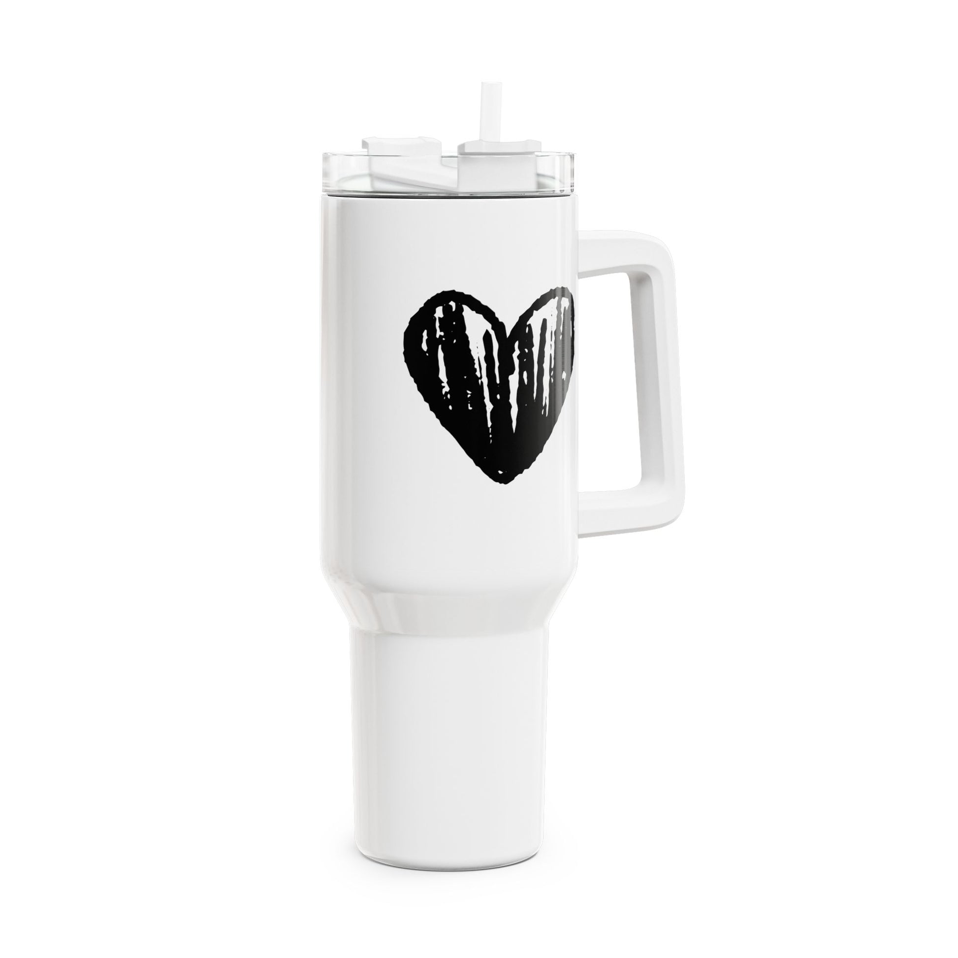 HERZ BILD CLIPART • Liebesbeweis Geschenk, LOVE Liebesbotschaft • Tumbler mit Henkel & Strohhalm • XXL Reisebecher 1,2L - YOGA SANTA