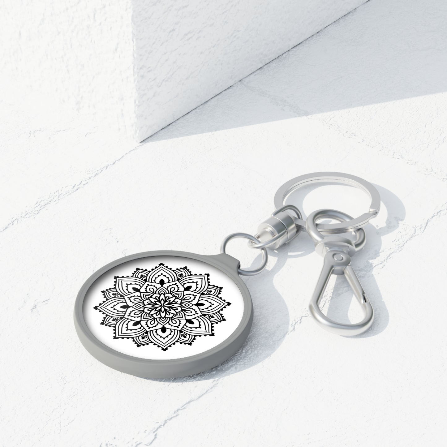 MONDALA BLUME • Edler Luxus Schlüsselanhänger mit Karabiner für Frauen & Männer