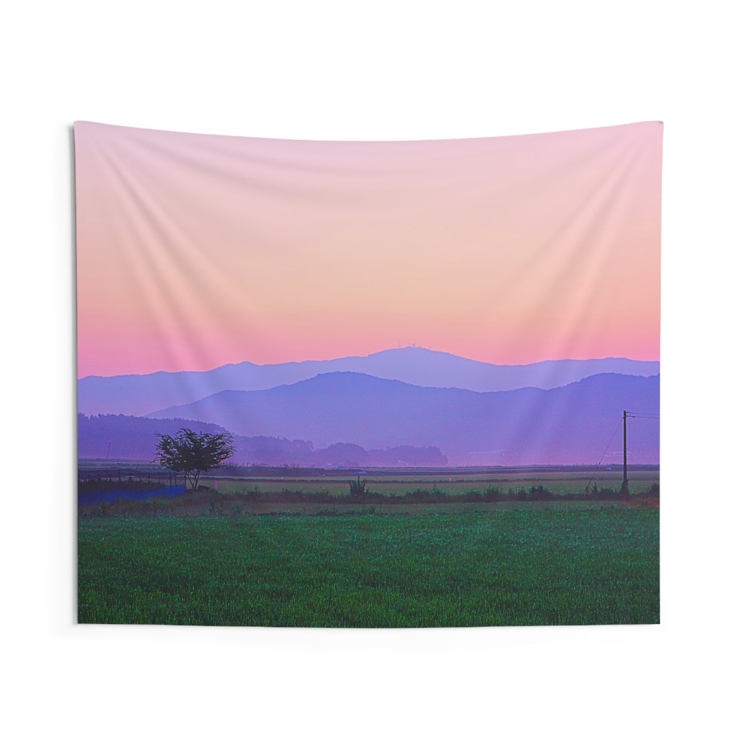 BERGE SONNENUNTERGANG • Urlaubsmotiv • Wandtuch • Wandttepich • Wanddekor in v. Größen bis XXL