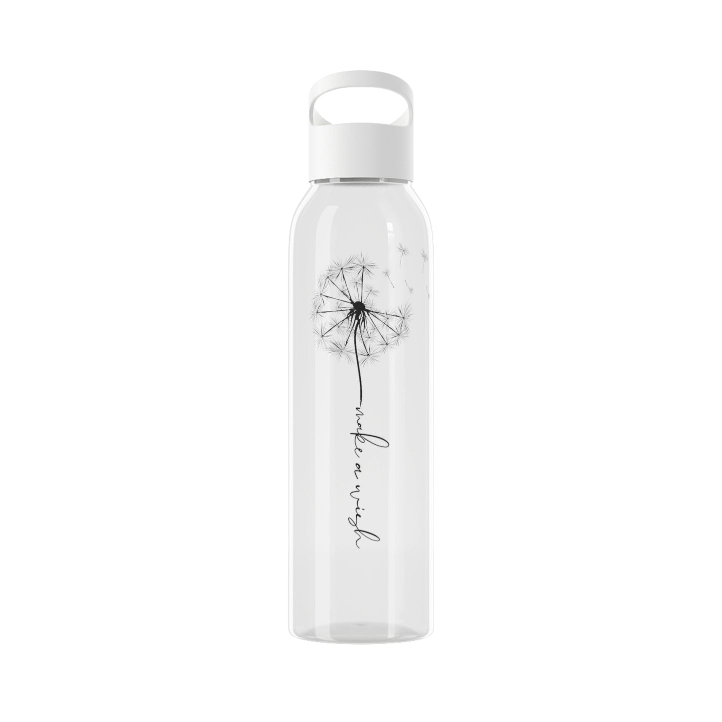 PUSTEBLUME - MAKE A WISH SCHRIFTZUG SPRUCH • TRITAN Wasserflasche Sky 650 ml