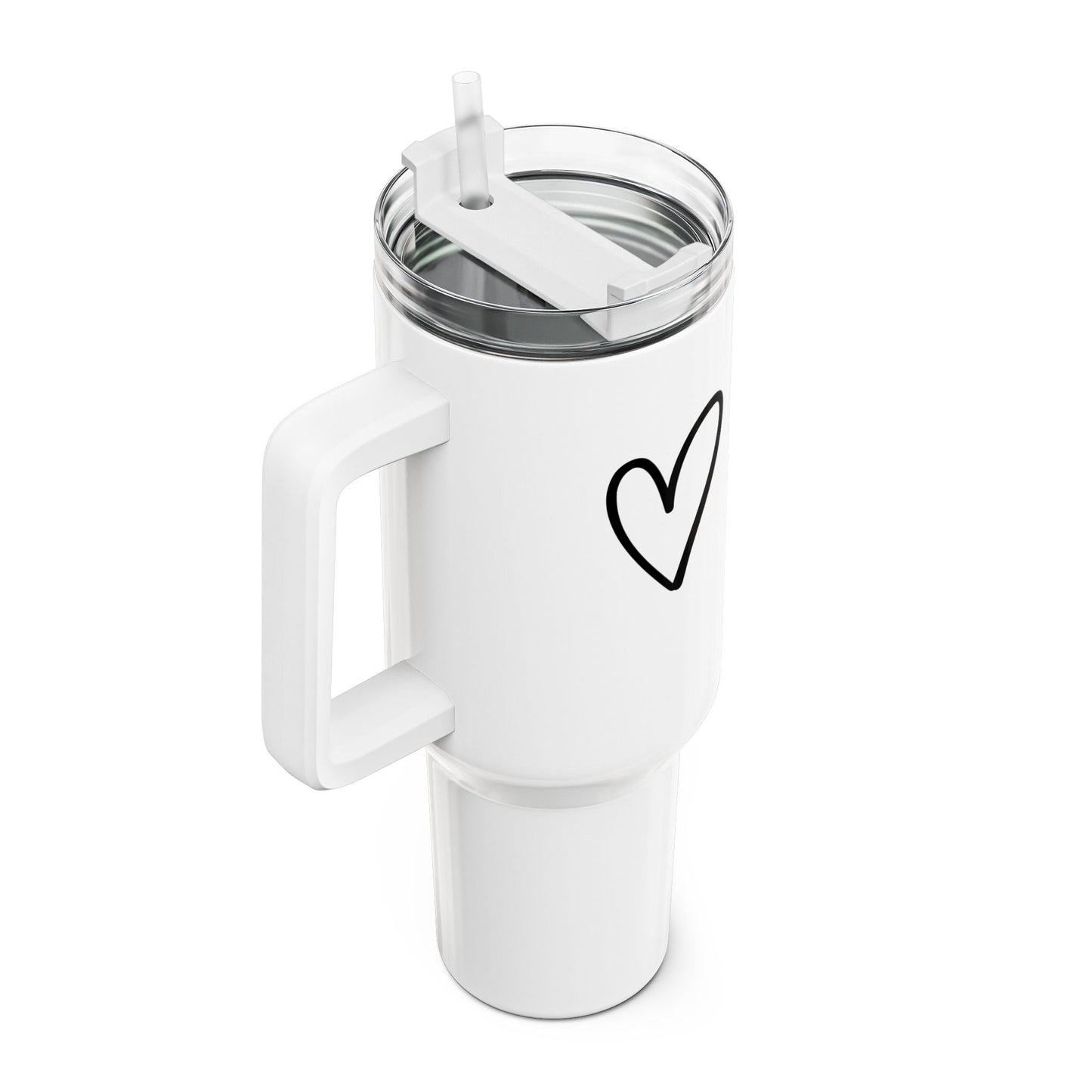 LOVE BECHER • Liebesbeweis Geschenk, LOVE Liebesbotschaft • Tumbler mit Henkel & Strohhalm • XXL Reisebecher 1,2L