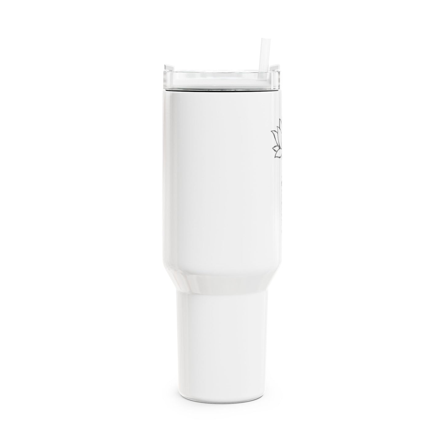 NAMASTE SPRUCH LOTUSBLUME PFLANZENBLÜTE • Tumbler mit Henkel & Strohhalm • XXL Reisebecher 1,2L - YOGA SANTA
