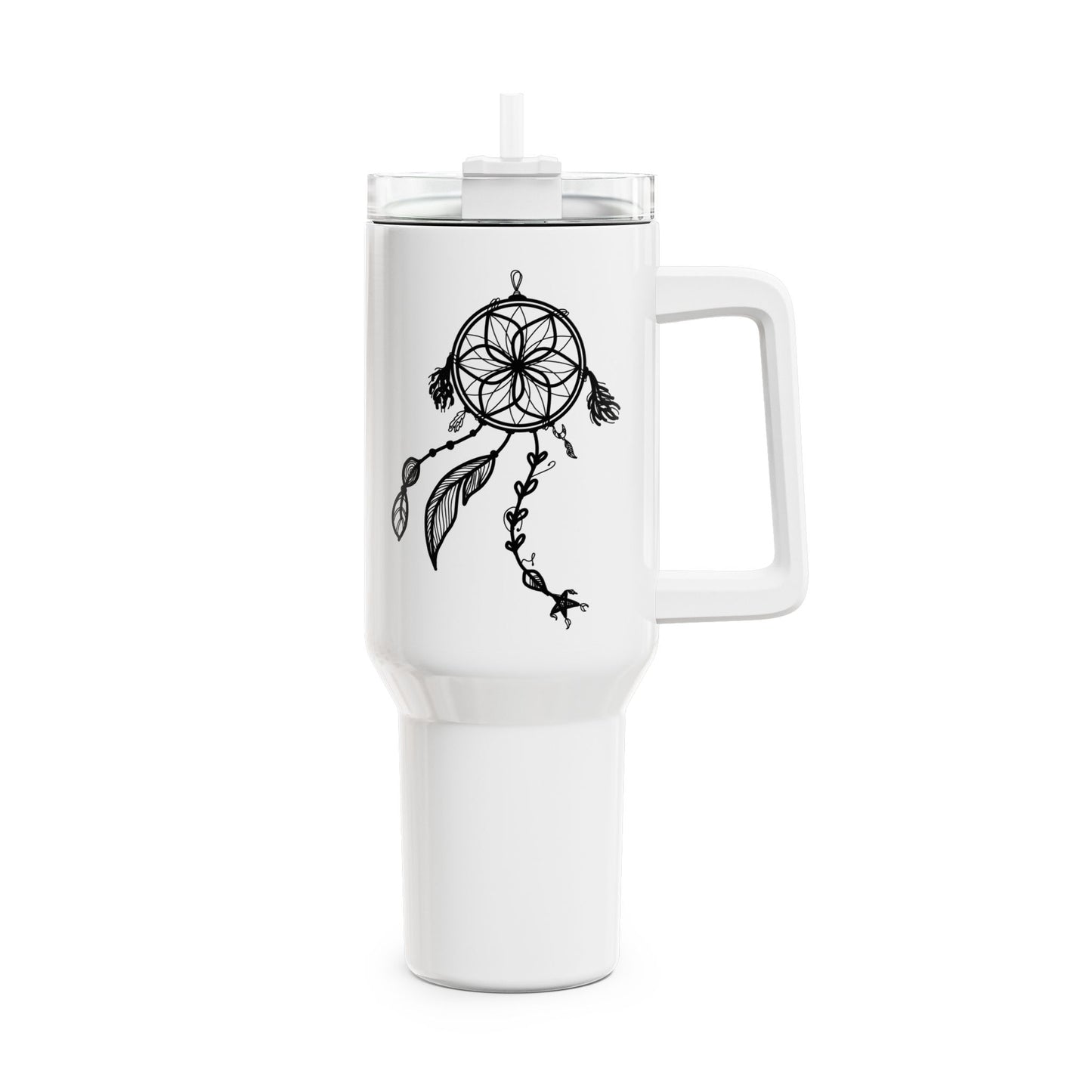 TRAUMFÄNGER INDIANISCHES SYMBOL • Tumbler mit Henkel & Strohhalm • XXL Reisebecher 1,2L - YOGA SANTA