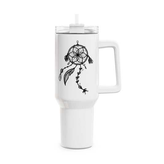 TRAUMFÄNGER INDIANISCHES SYMBOL • Tumbler mit Henkel & Strohhalm • XXL Reisebecher 1,2L - YOGA SANTA