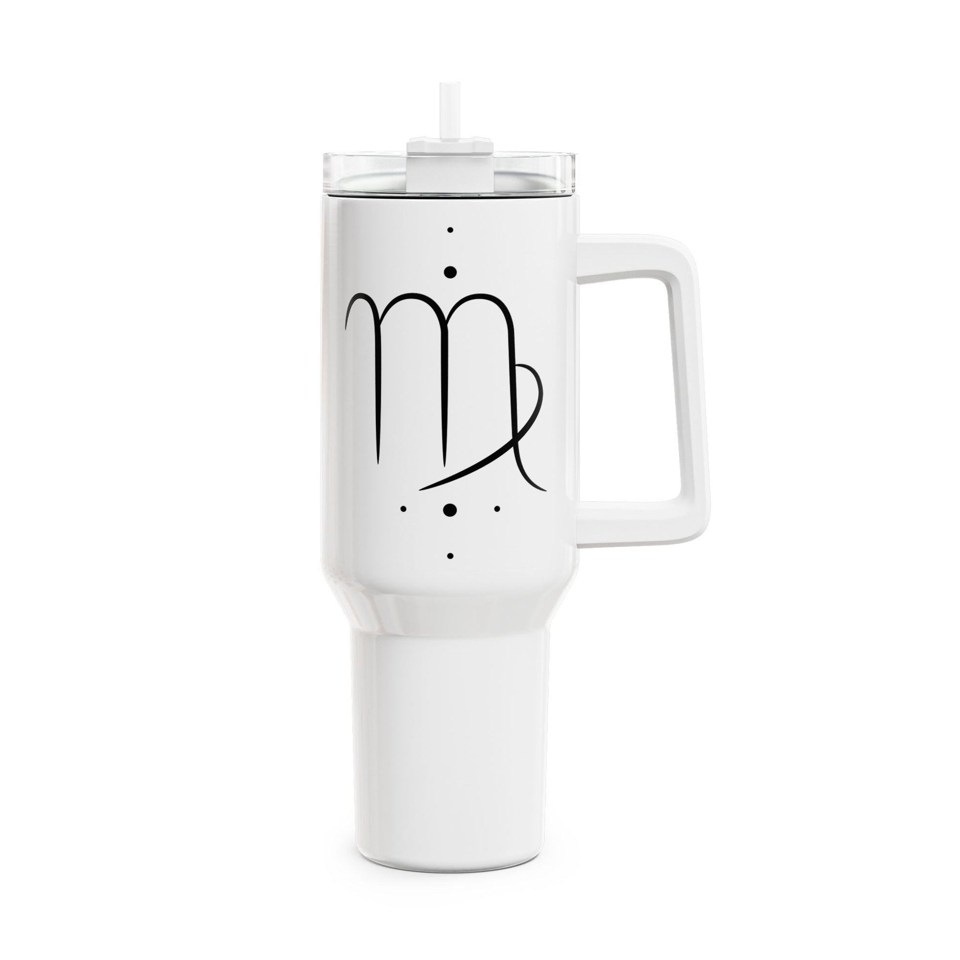 JUNGRAU VIGIO SYMBOL STERZEICHEN • Tumbler mit Henkel & Strohhalm • XXL Reisebecher 1,2L - YOGA SANTA