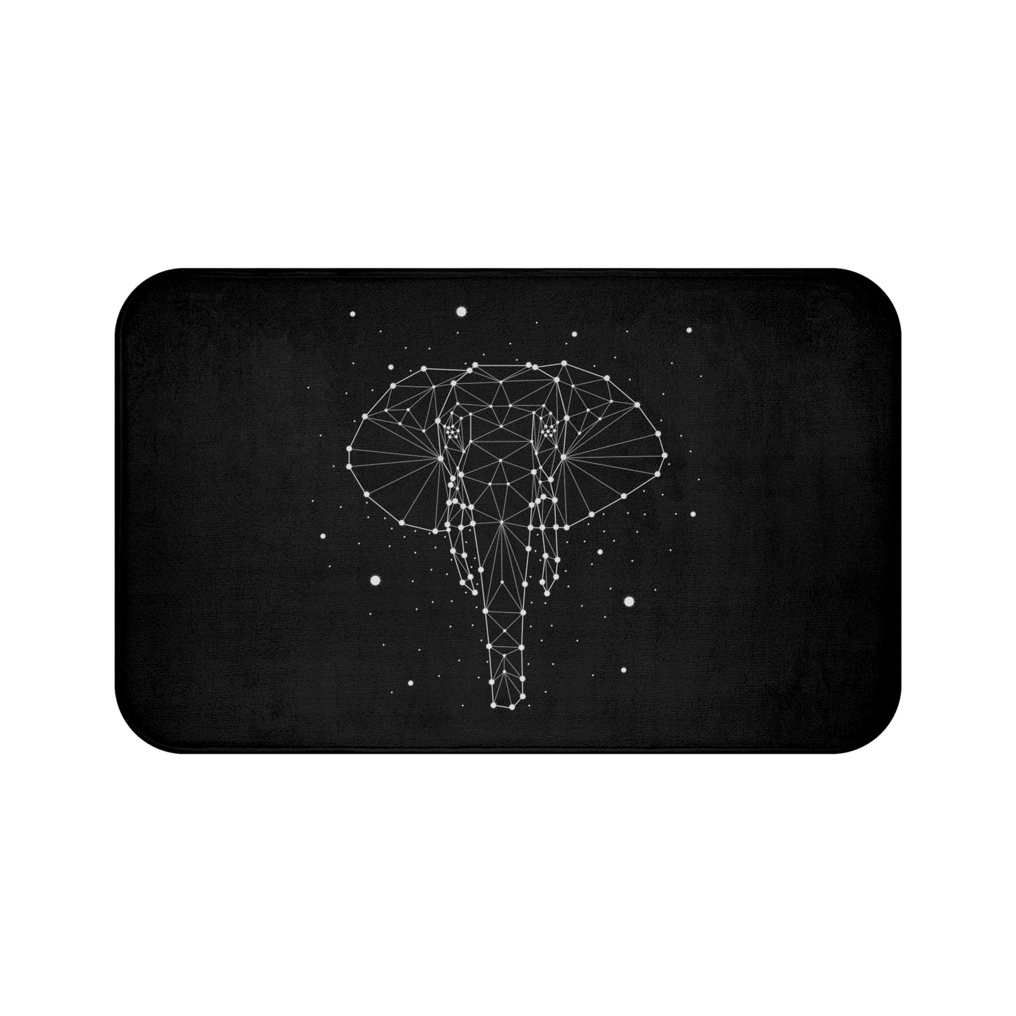ELEFANT IM STERNENHIMMEL • Badvorleger Weiss / Fussmatte / Badteppich EXTRA Weich • 43 x 61 cm & 53 x 86 cm