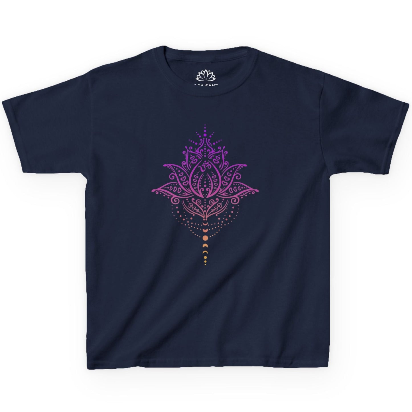 LOTUSBLÜTE MIT MONDPHASEN, Lotusblume Mond LILA VIOLET • Oversize Kinder T-Shirt Mädchen Jungen • BIO Baumwolle 🌿