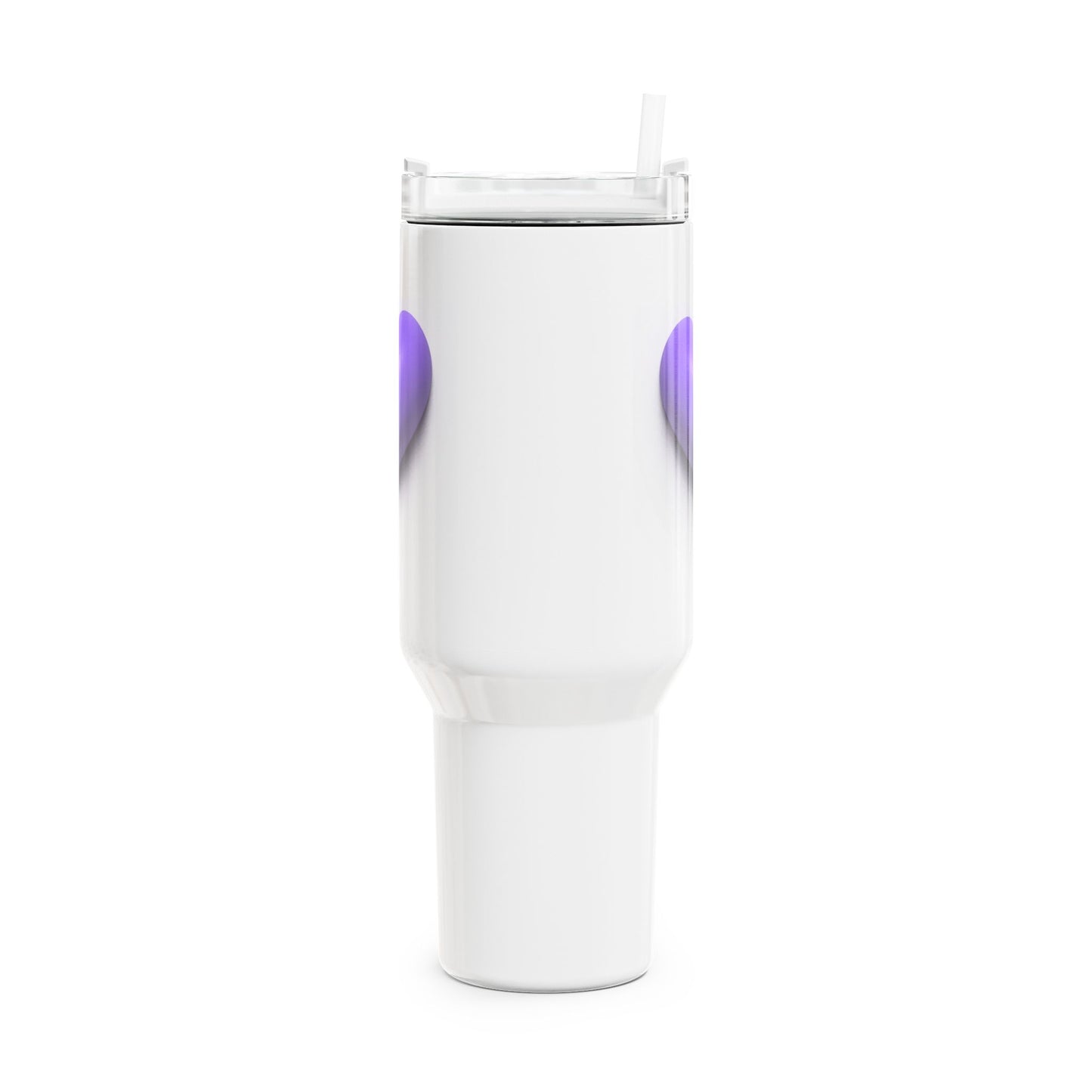 HERZ LILA VIOLETT 3D Illusion • Tumbler mit Henkel & Strohhalm • XXL Reisebecher 1,2L