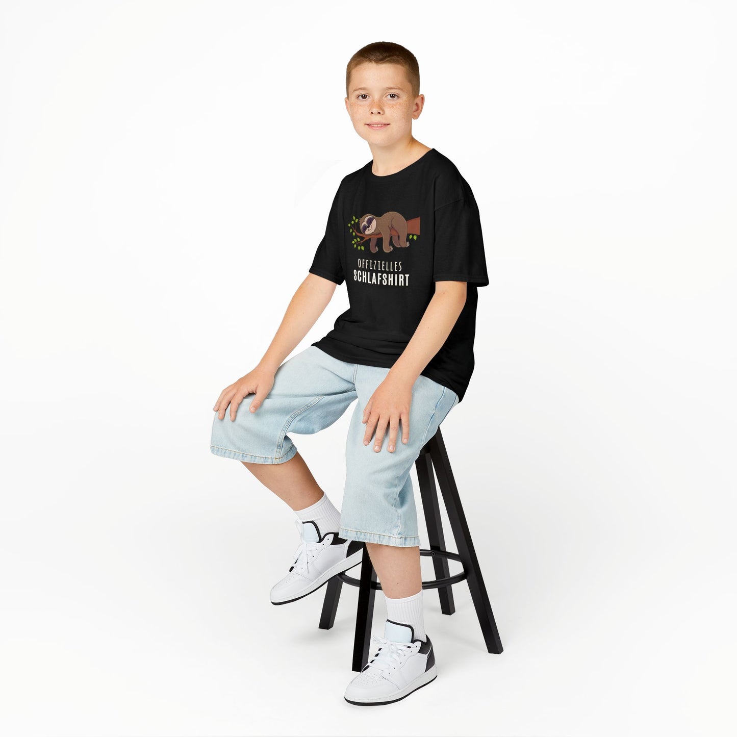 OFFIZIELLES SCHLAFSHIRT FAULTIER SLOT SÜß NIEDLICH COMIC • Pijama Schlafoberteil Oversize Kinder T-Shirt Mädchen Jungen • BIO Baumwolle 🌿