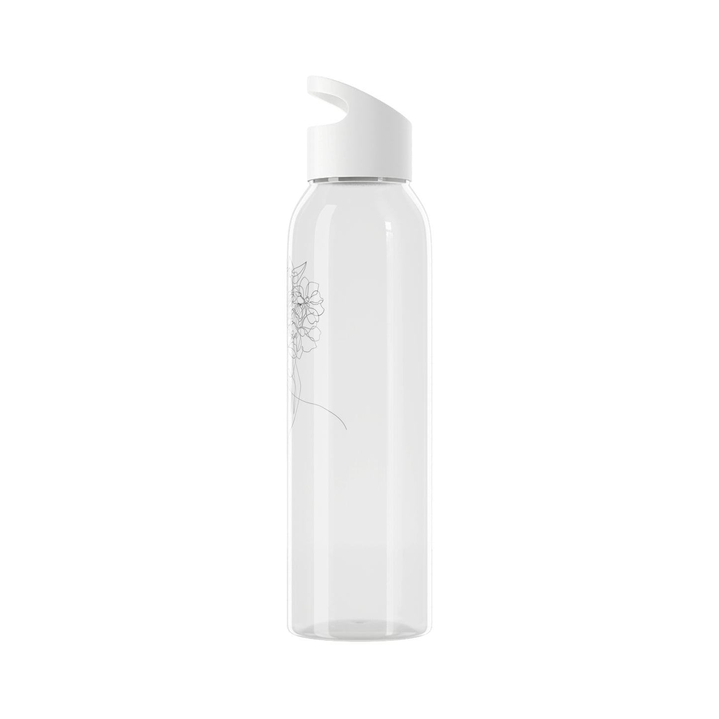 SCHÖNE FRAU BLUMEN ZEICHNUNG EINE LINIE • TRITAN Wasserflasche Sky 650 ml