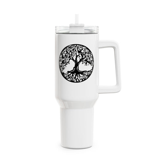 BAUM DES LEBENS SYMBOL • Tumbler mit Henkel & Strohhalm • XXL Reisebecher 1,2L