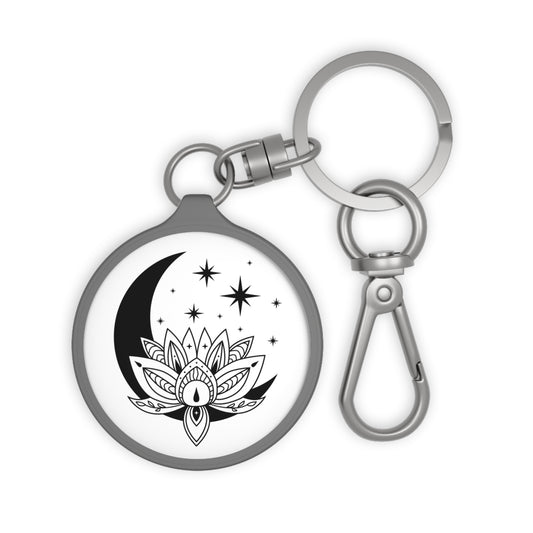 MOND BLUME LOTUS STERNE • Edler Luxus Schlüsselanhänger mit Karabiner für Frauen & Männer