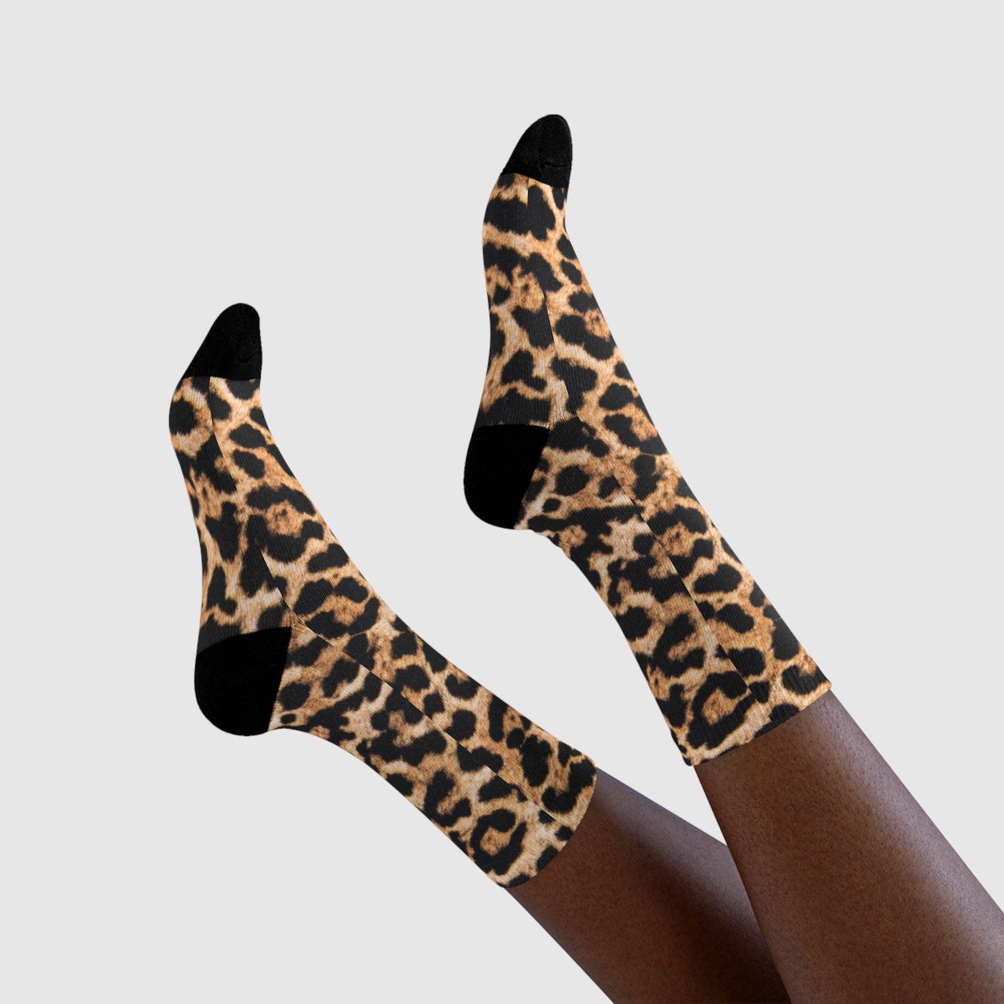 LEOPARDEN MUSTER SOCKEN LEO ANIMAL PRINT • HAPPY SOCKS Crew Socken Braun mit Motiv