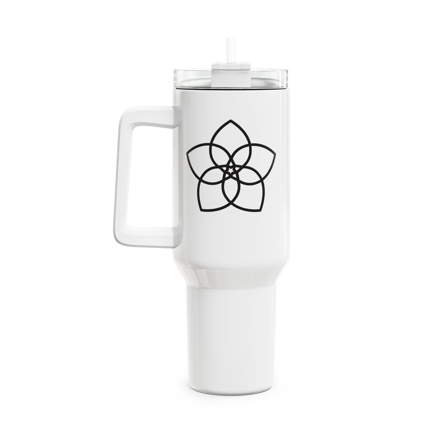 SEED OF LIFE - HEILIGE GEOMETRIE - SAMEN DES LEBENS • Tumbler mit Henkel & Strohhalm • XXL Reisebecher 1,2L