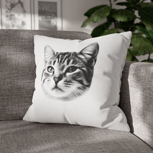 KATZEN BILD LUSTIG • Deko Kissenbezug mit Reißverschluss Quadratisch Weiß