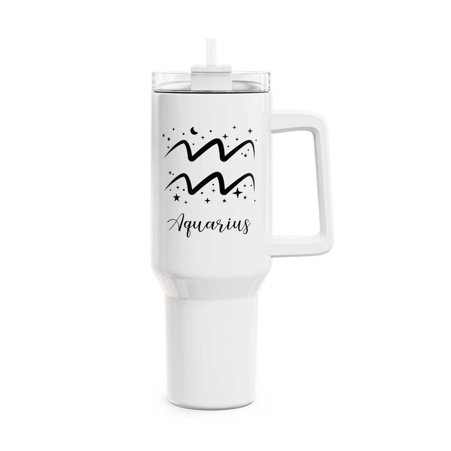 WASSERMANN AQUARIUS STERNZEICHEN Tierkreiszeichen Geburtstag • Tumbler mit Henkel & Strohhalm • XXL Reisebecher 1,2L - YOGA SANTA