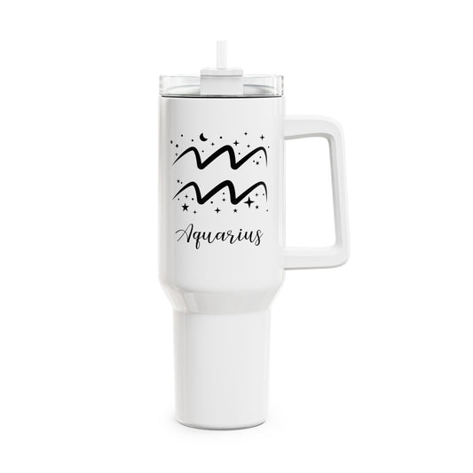 WASSERMANN AQUARIUS STERNZEICHEN Tierkreiszeichen Geburtstag • Tumbler mit Henkel & Strohhalm • XXL Reisebecher 1,2L - YOGA SANTA