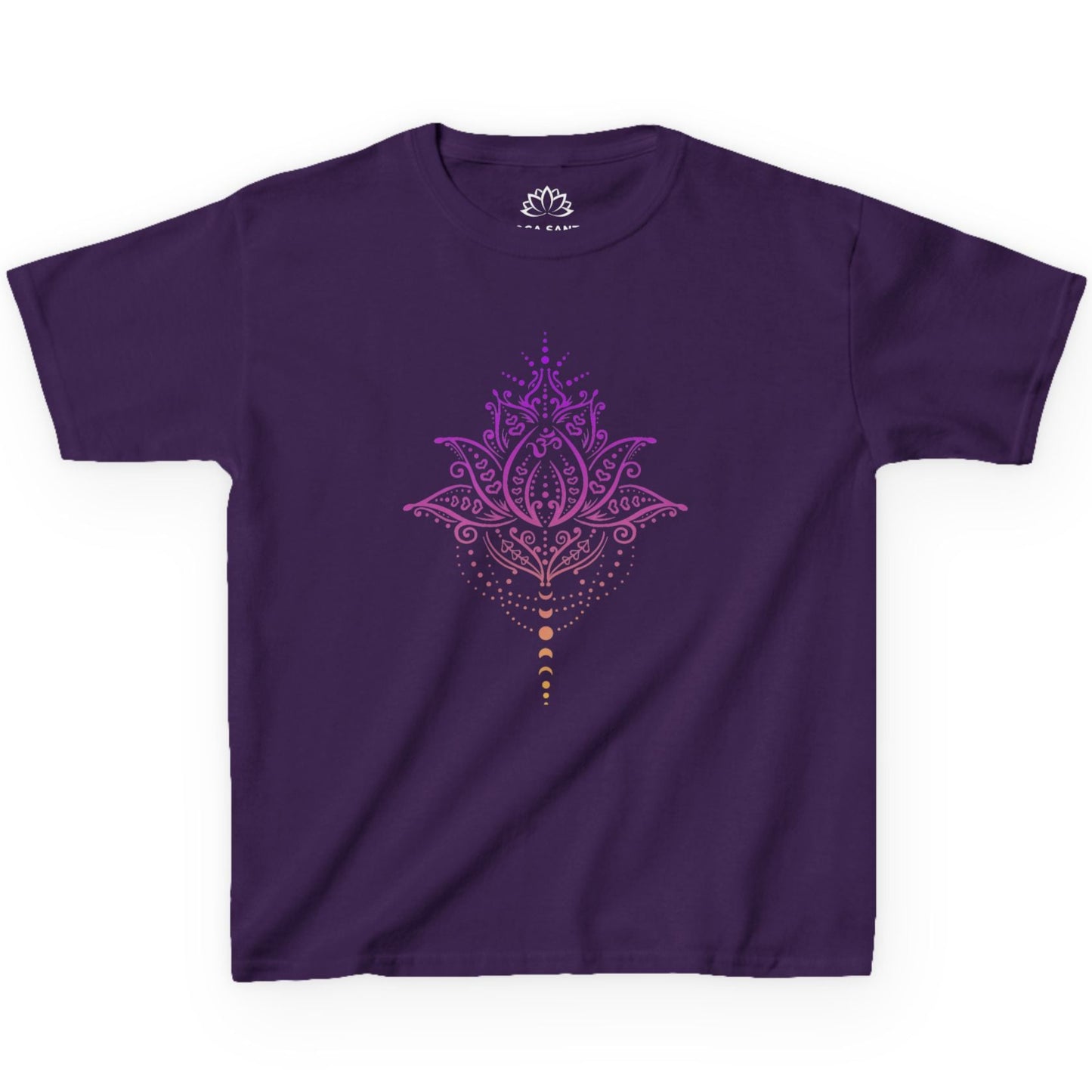 LOTUSBLÜTE MIT MONDPHASEN, Lotusblume Mond LILA VIOLET • Oversize Kinder T-Shirt Mädchen Jungen • BIO Baumwolle 🌿