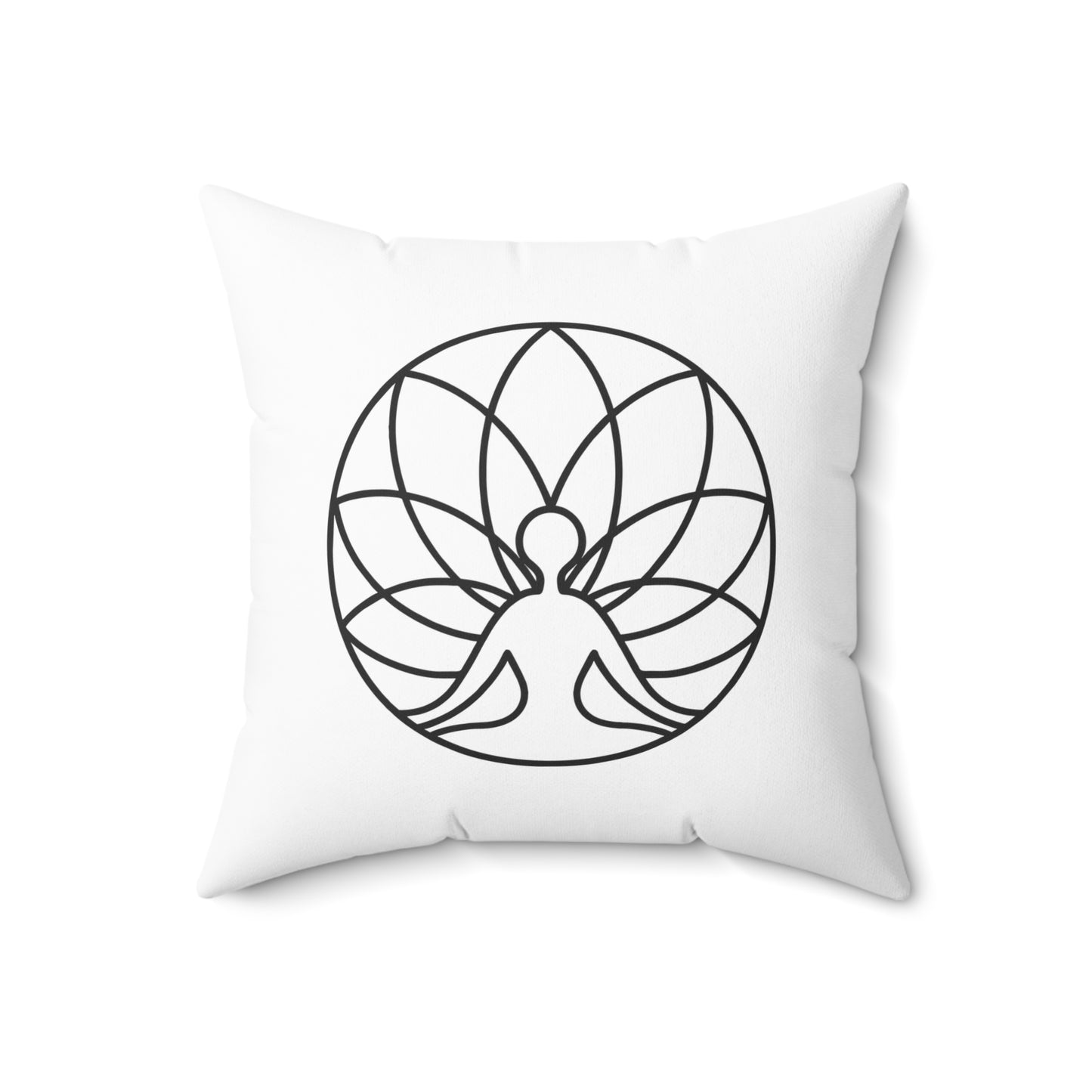 MEDITATION YOGA • Deko Kissen mit Reißverschluss Quadratisch Weiss