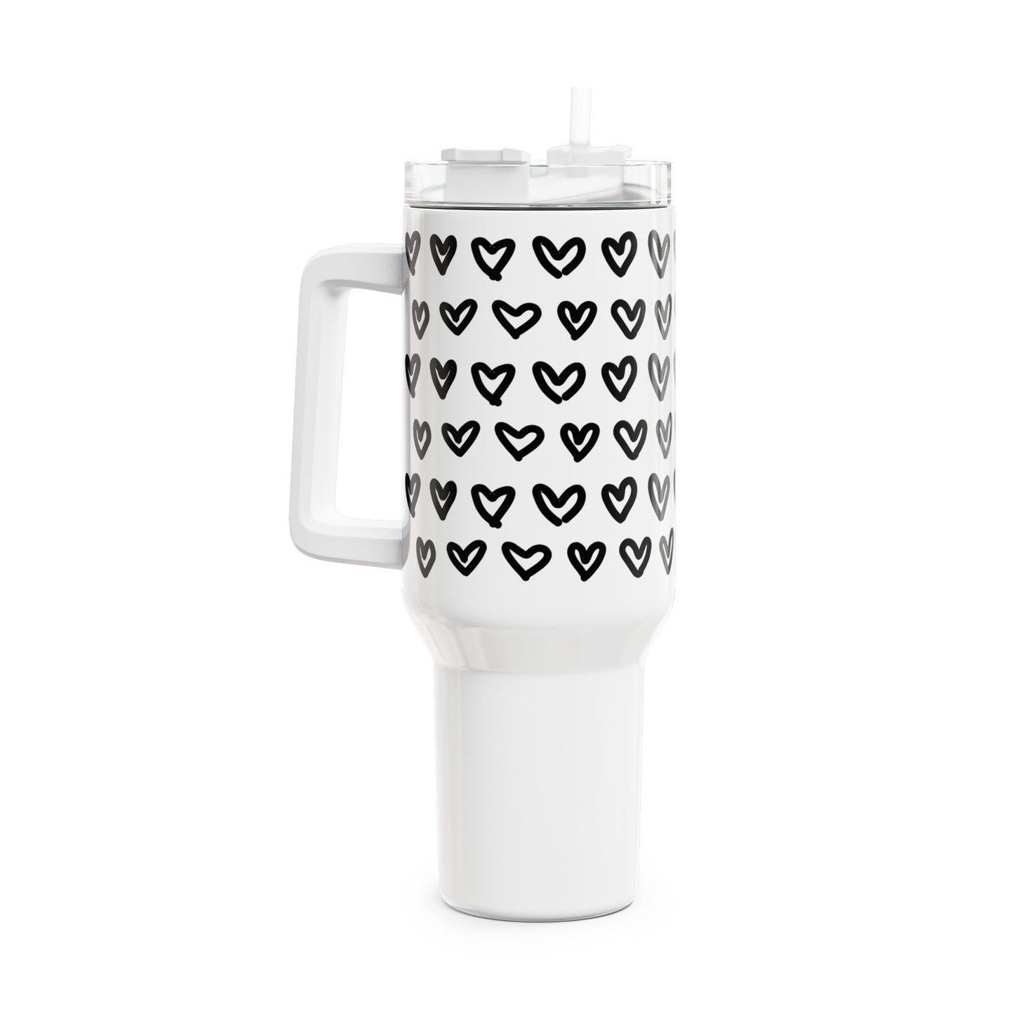 HERZCHEN MUSTER HERZ MOTIV Tumbler, 40oz • Liebesbeweis Geschenk, LOVE Liebesbotschaft