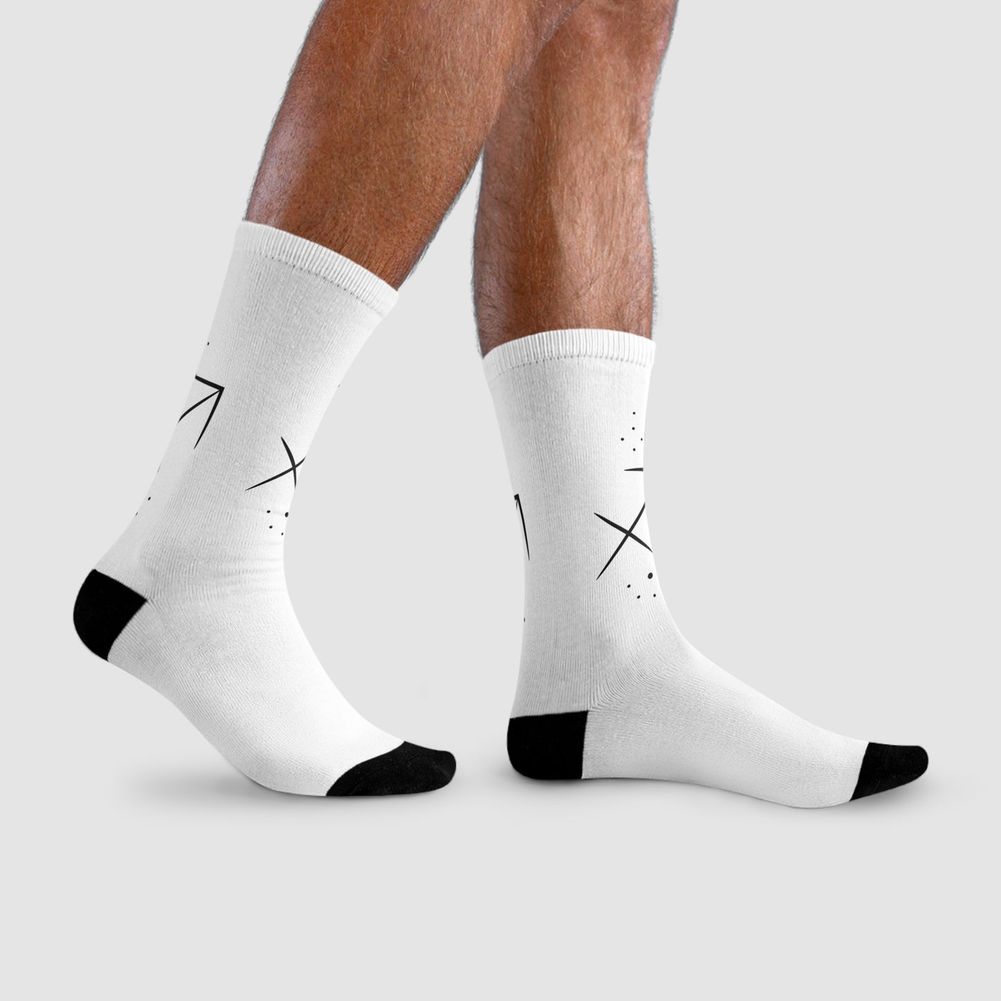 SCHÜTZE SAGGITARIUS STERNZEICHEN SYMBOL Sternenbild Tierkreiszeichen  • Spirituelle Socken Weiß mit Motiv • Geburtstagsgeschenkidee