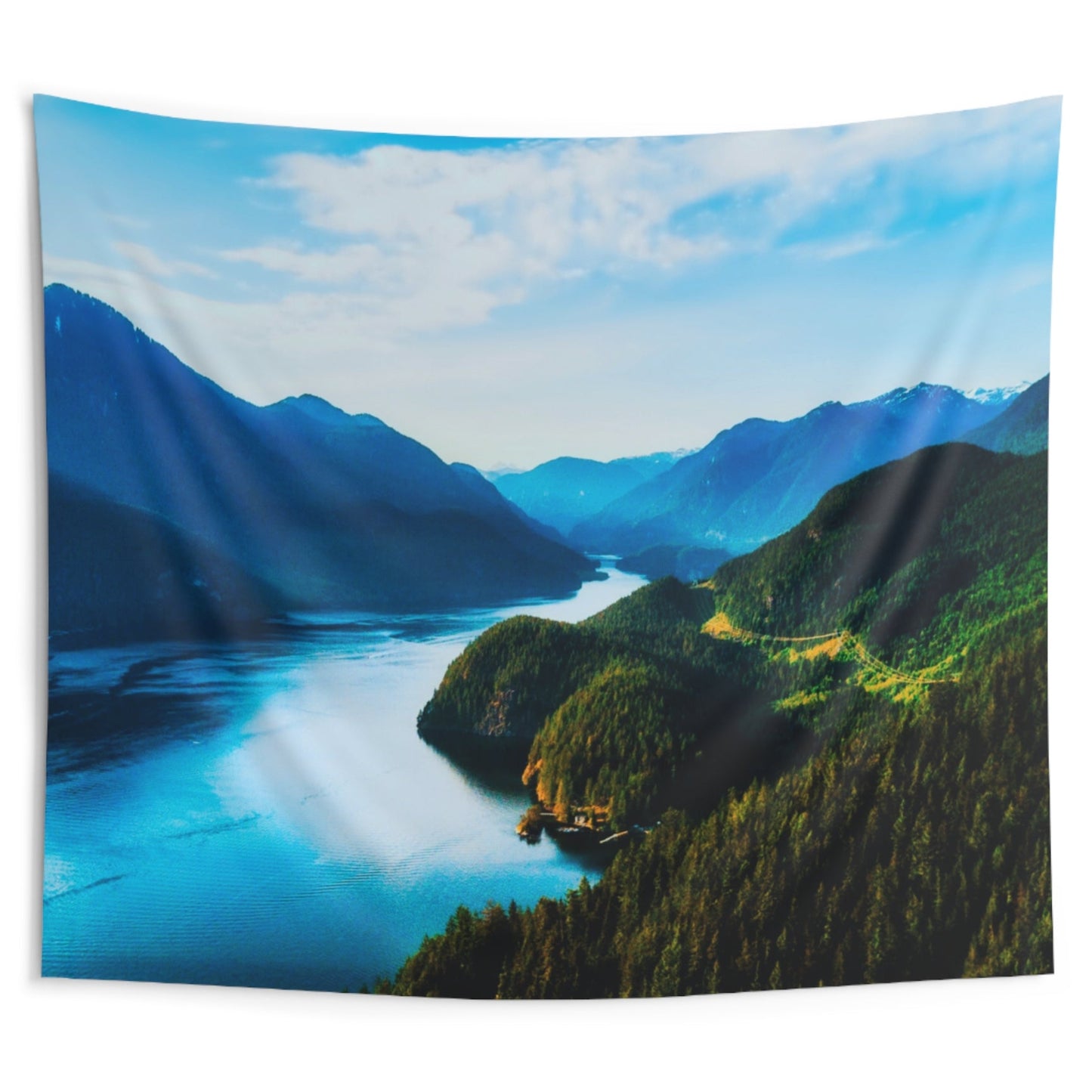 BERGE FLUSS SEE MEER • Urlaubsmotiv • Wandtuch • Wandttepich • Wanddekor in v. Größen bis XXL