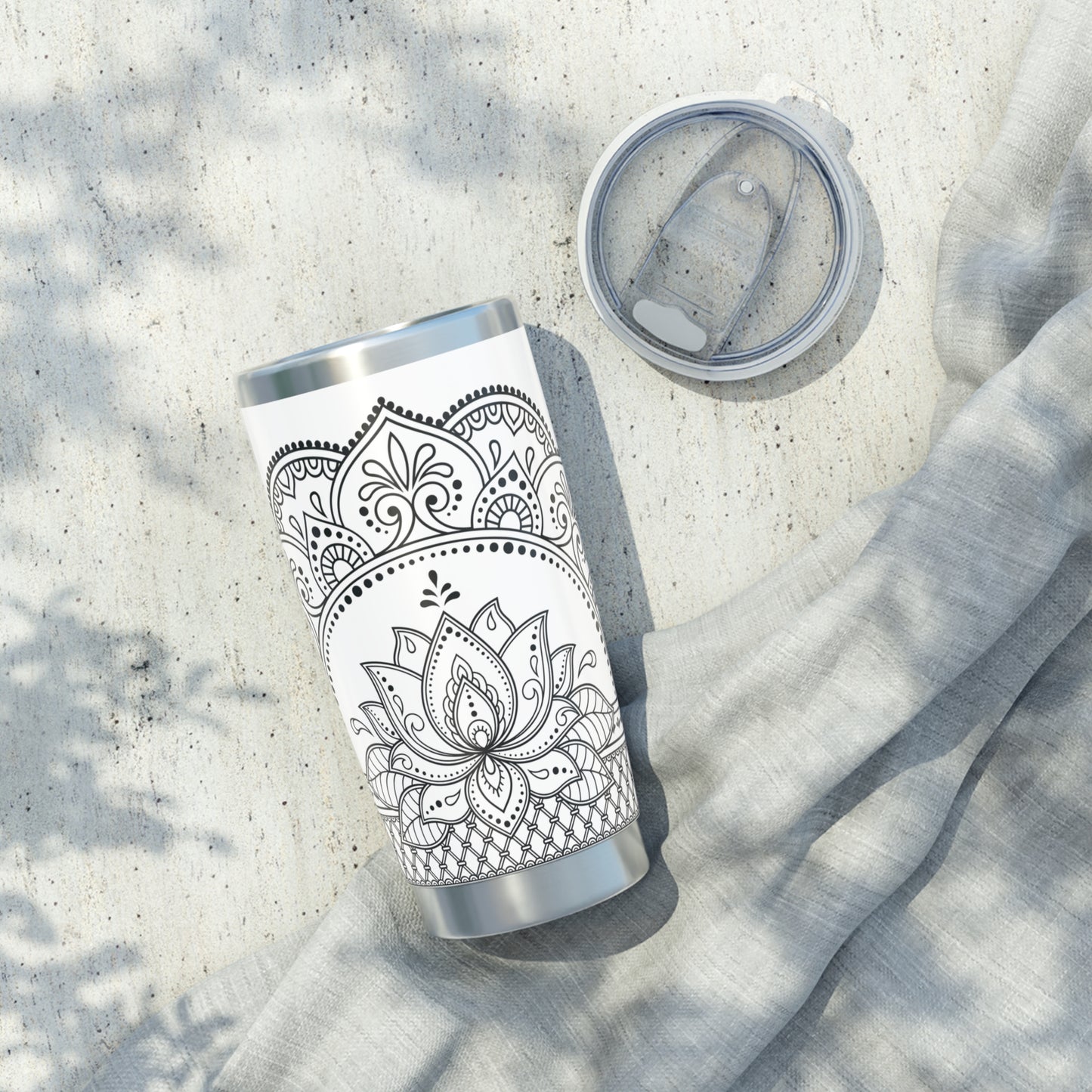 LOTUSBLÜTE ORNAMENT LOTUSBLUME • Thermo-Reisebecher XL • 590 ml • Tumbler Vagabond
