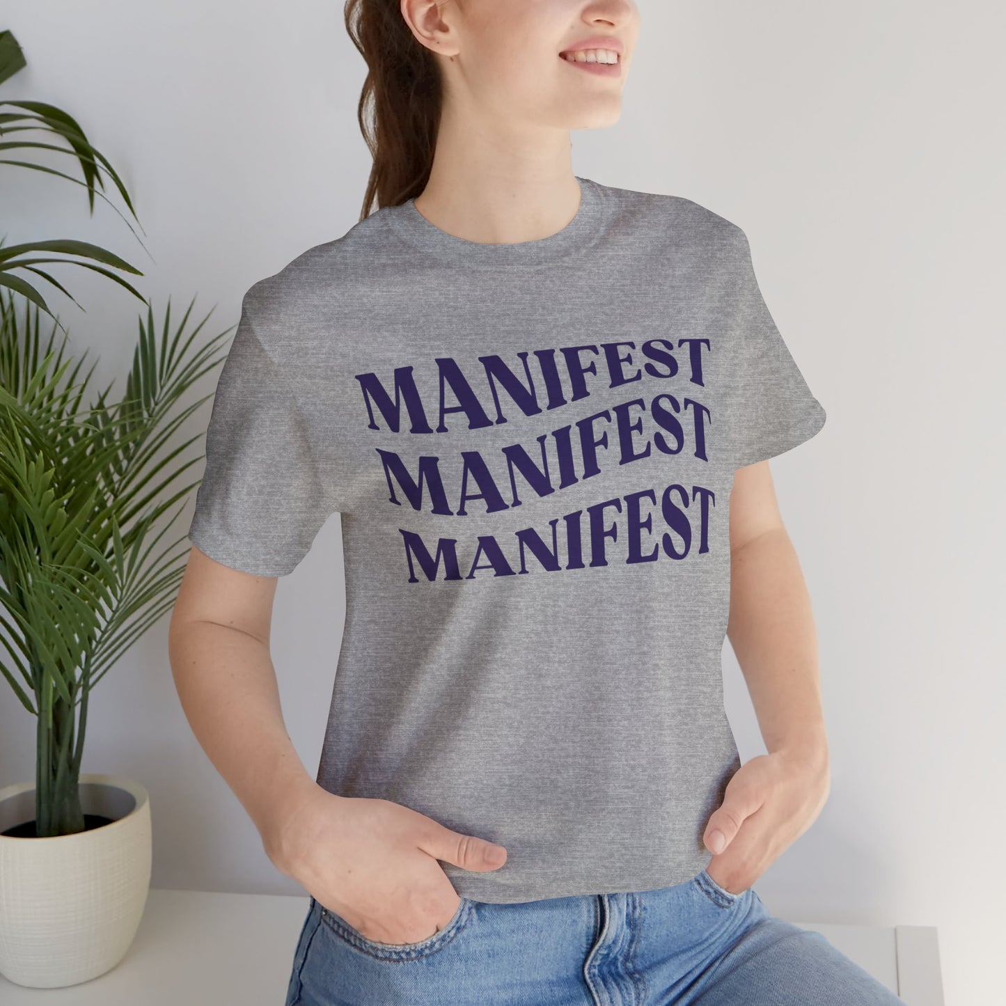 MANIFEST MANIFEST MANIFEST • Positive Affirmation YOGA SPRUCH • Meditation Motivation • T-shirt Damen & Herren • Baumwolle 🌿