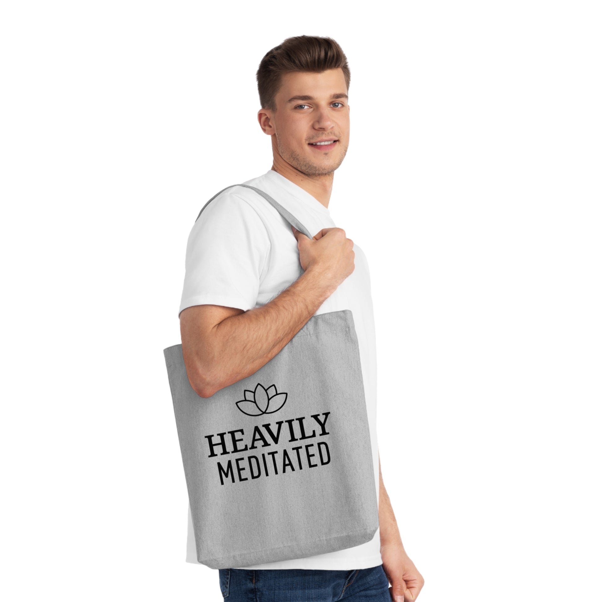 HEAVILY MEDITATED • Yoga Spruch Accessoire Meditation • Nachhaltige Baumwolltasche 🌿 - YOGA SANTA